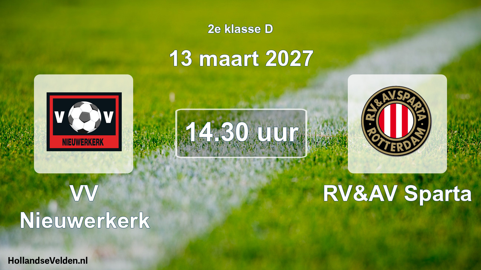 Geplande wedstrijd: VV Nieuwerkerk - RV&AV Sparta (13 maart 2027)