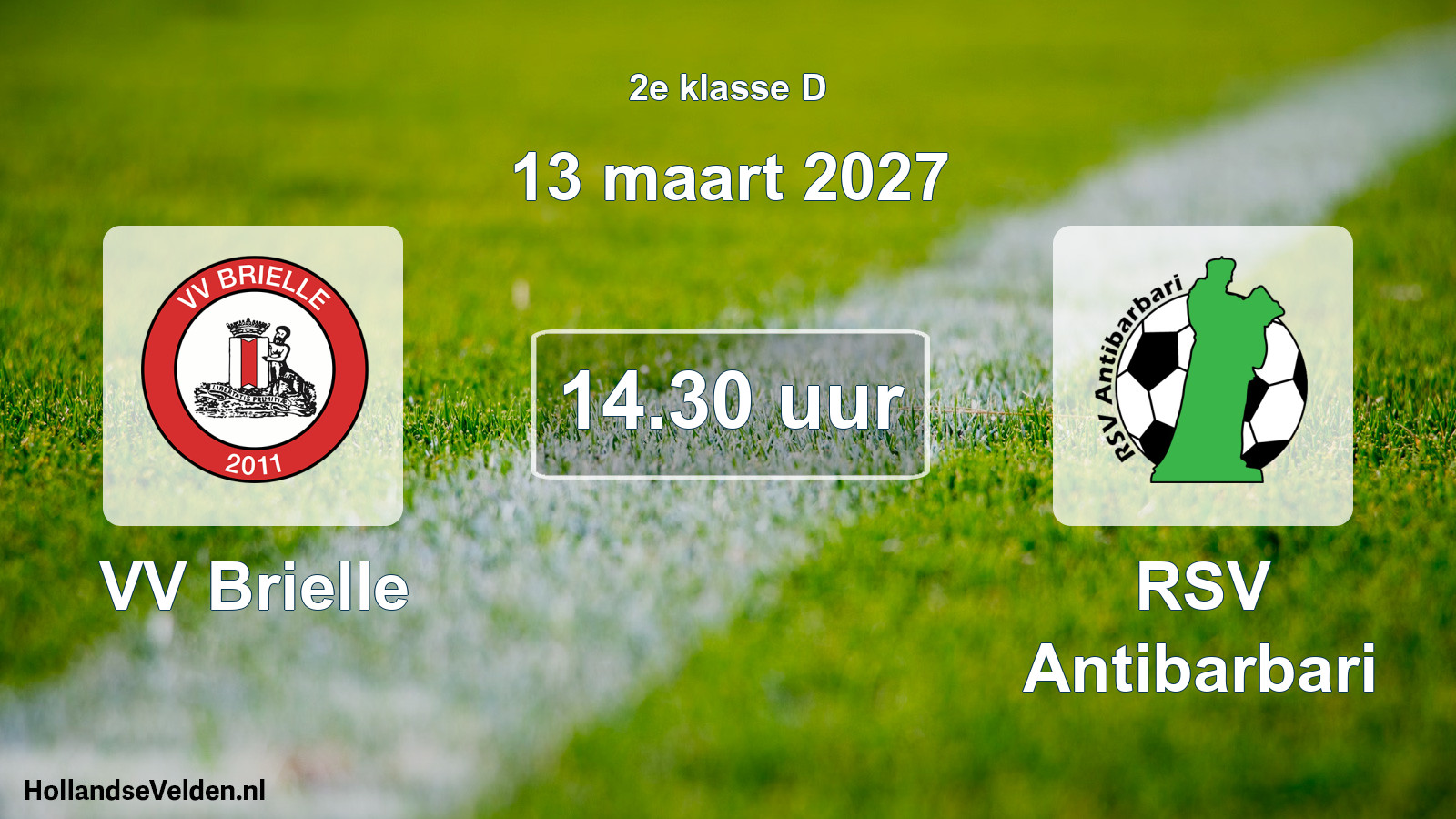 Geplande wedstrijd: VV Brielle - RSV Antibarbari (13 maart 2027)