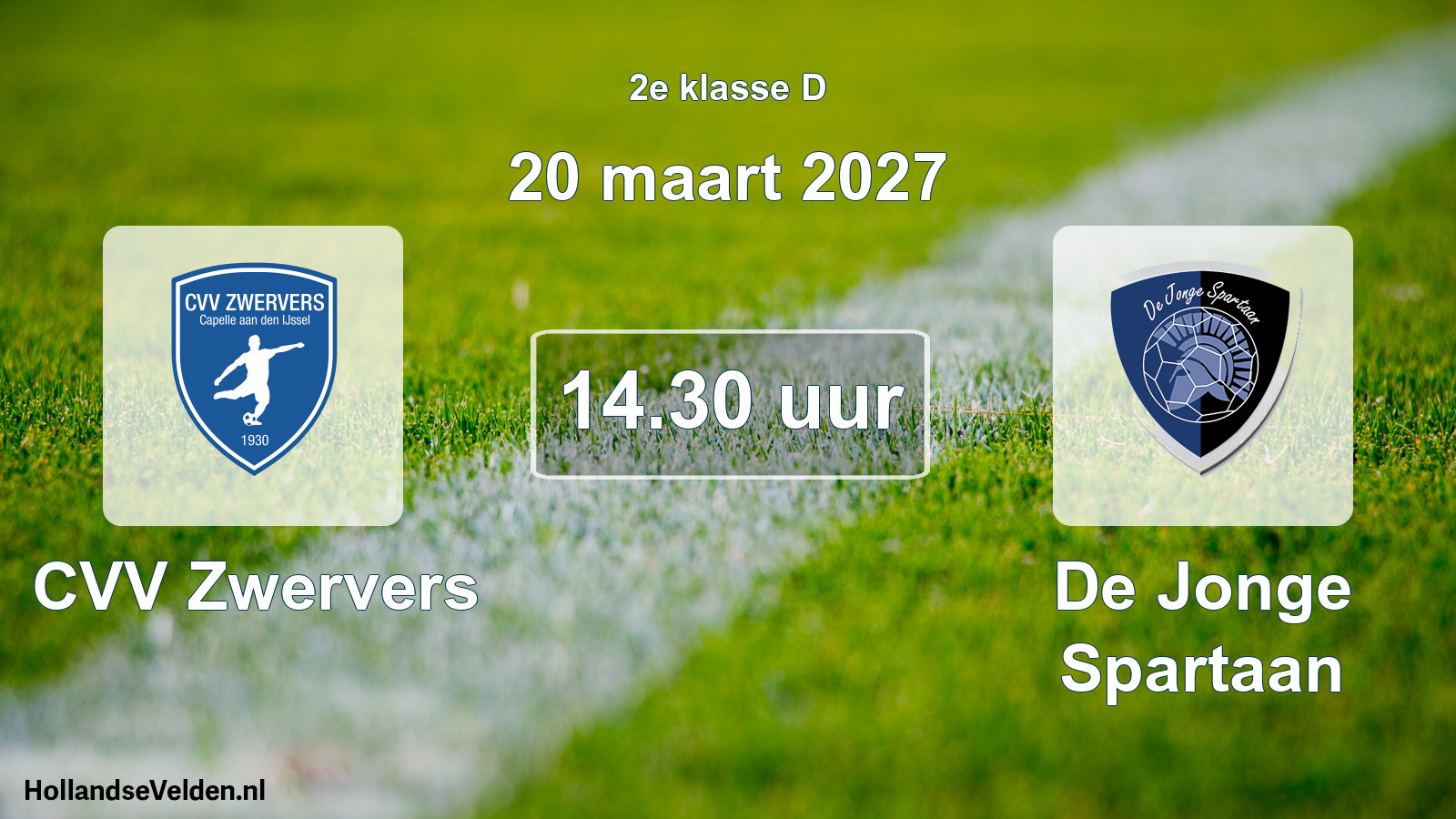 Geplande wedstrijd: CVV Zwervers - De Jonge Spartaan (20 maart 2027)