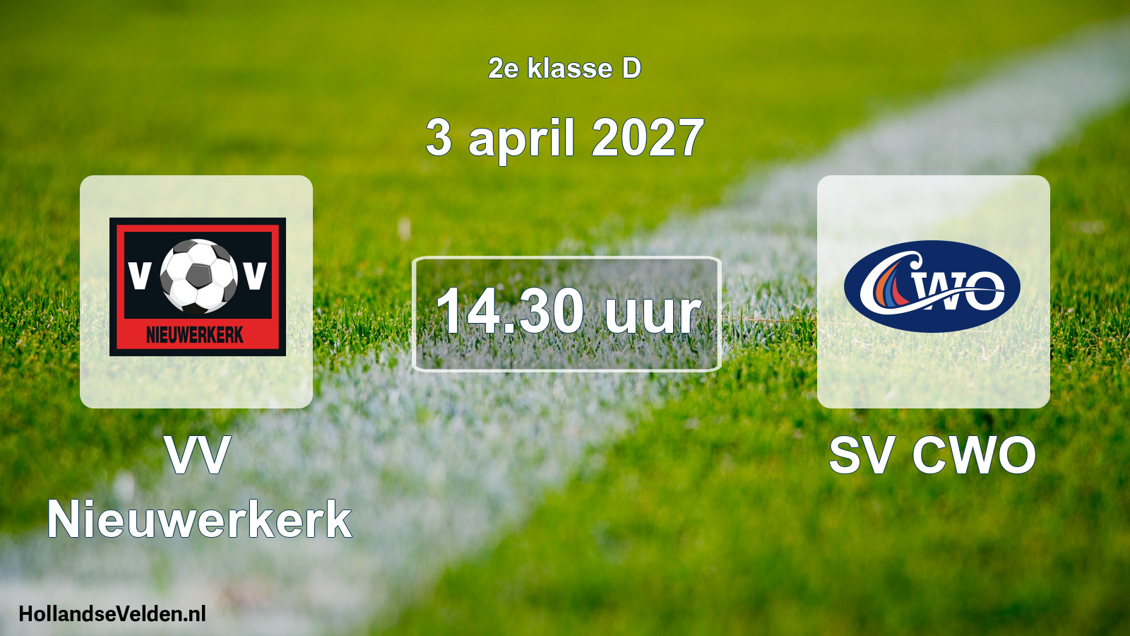 Geplande wedstrijd: VV Nieuwerkerk - SV CWO (3 april 2027)