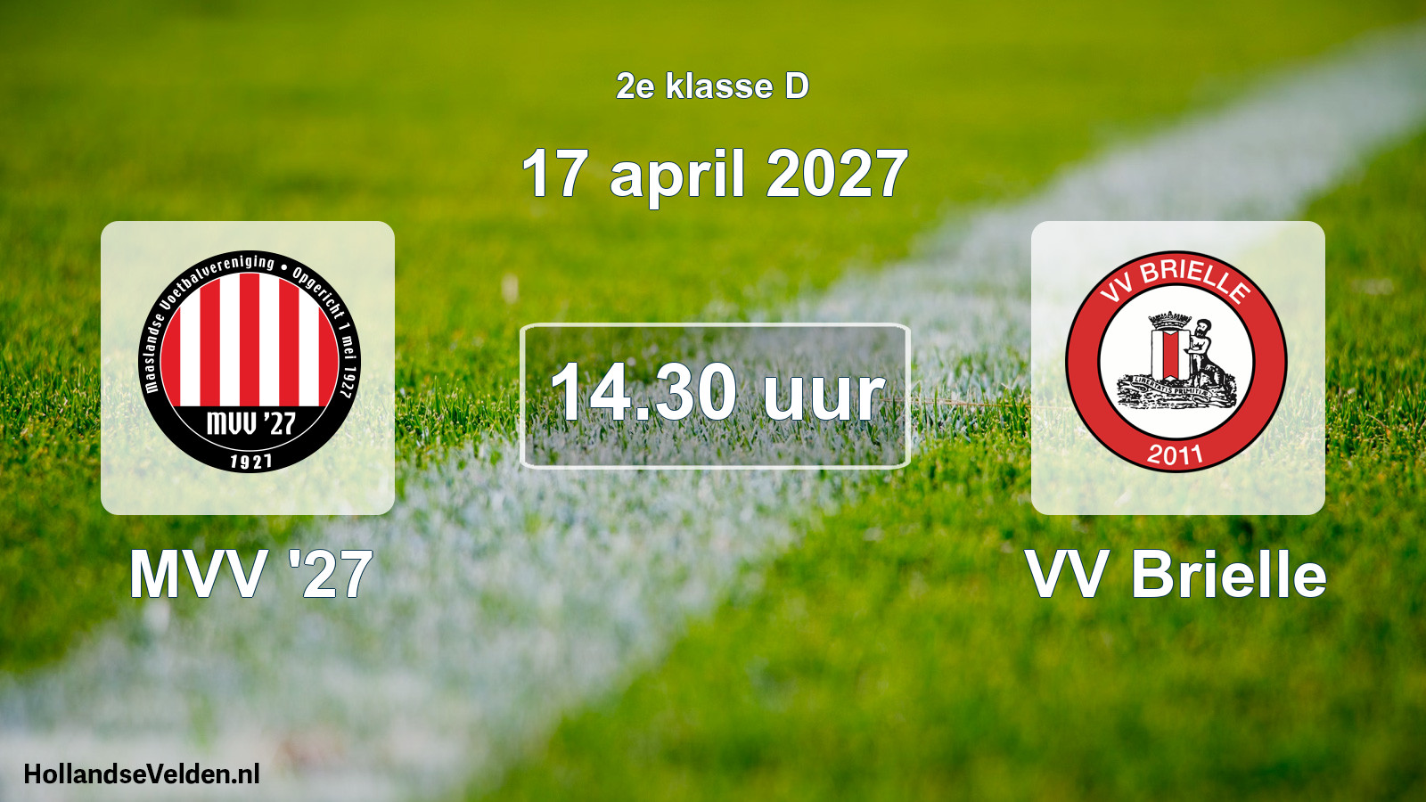 Geplande wedstrijd: MVV '27 - VV Brielle (17 april 2027)