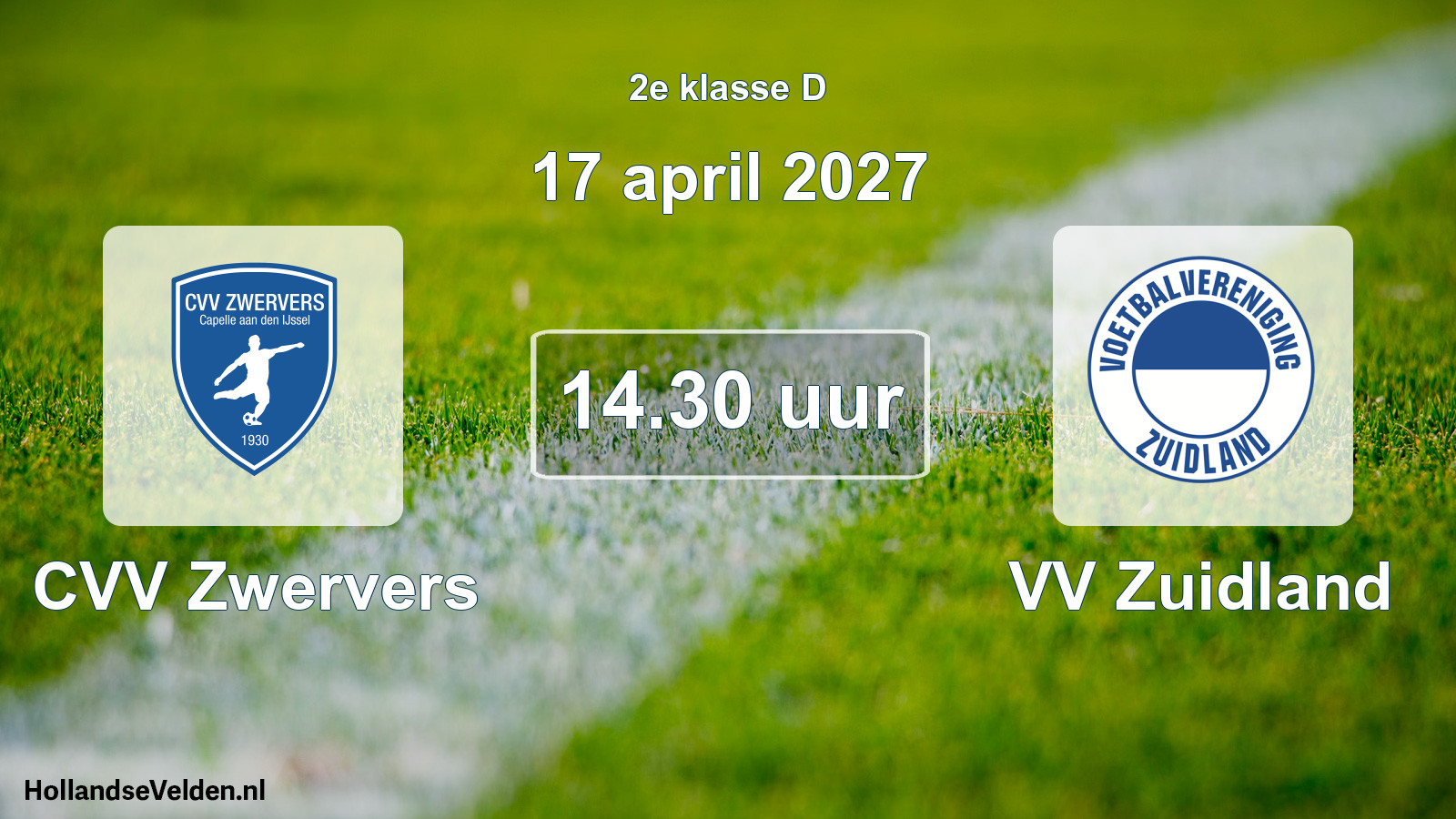 Geplande wedstrijd: CVV Zwervers - VV Zuidland (17 april 2027)