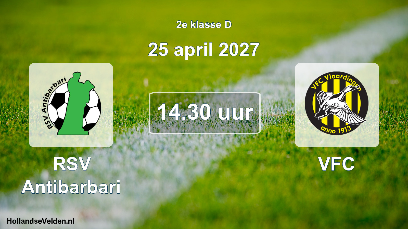 Geplande wedstrijd: RSV Antibarbari - VFC (25 april 2027)