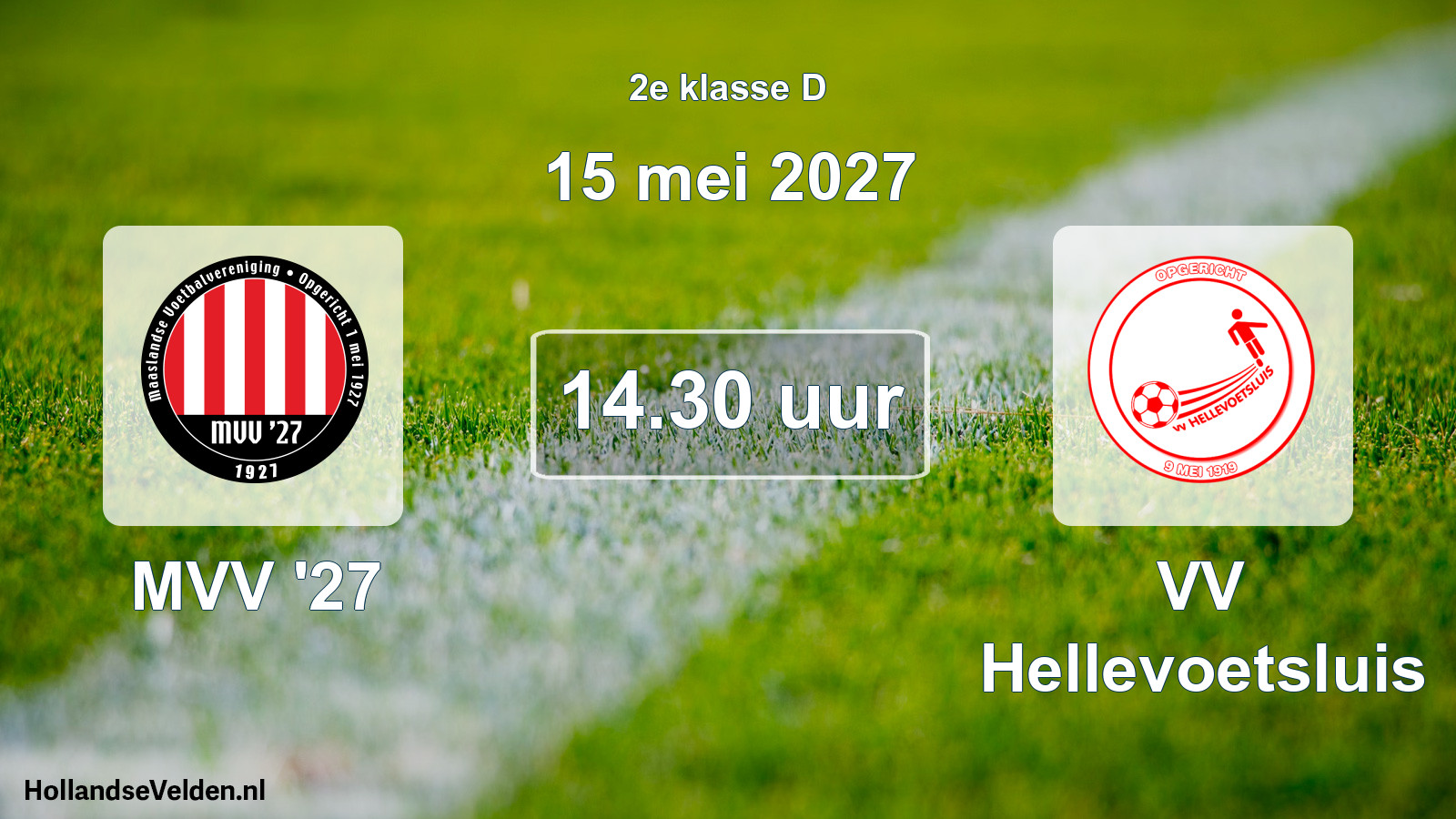 Geplande wedstrijd: MVV '27 - VV Hellevoetsluis (15 mei 2027)