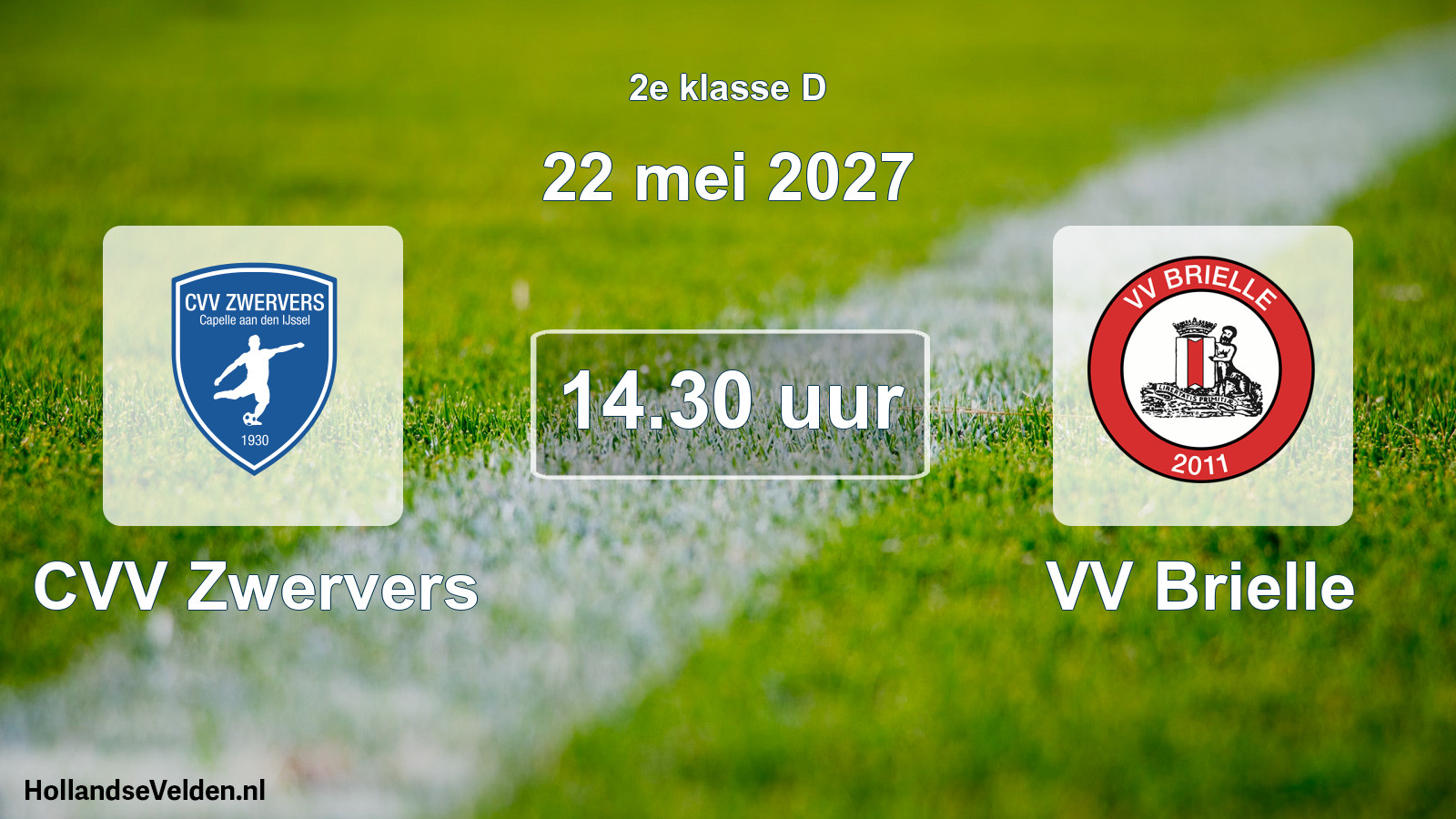 Geplande wedstrijd: CVV Zwervers - VV Brielle (22 mei 2027)