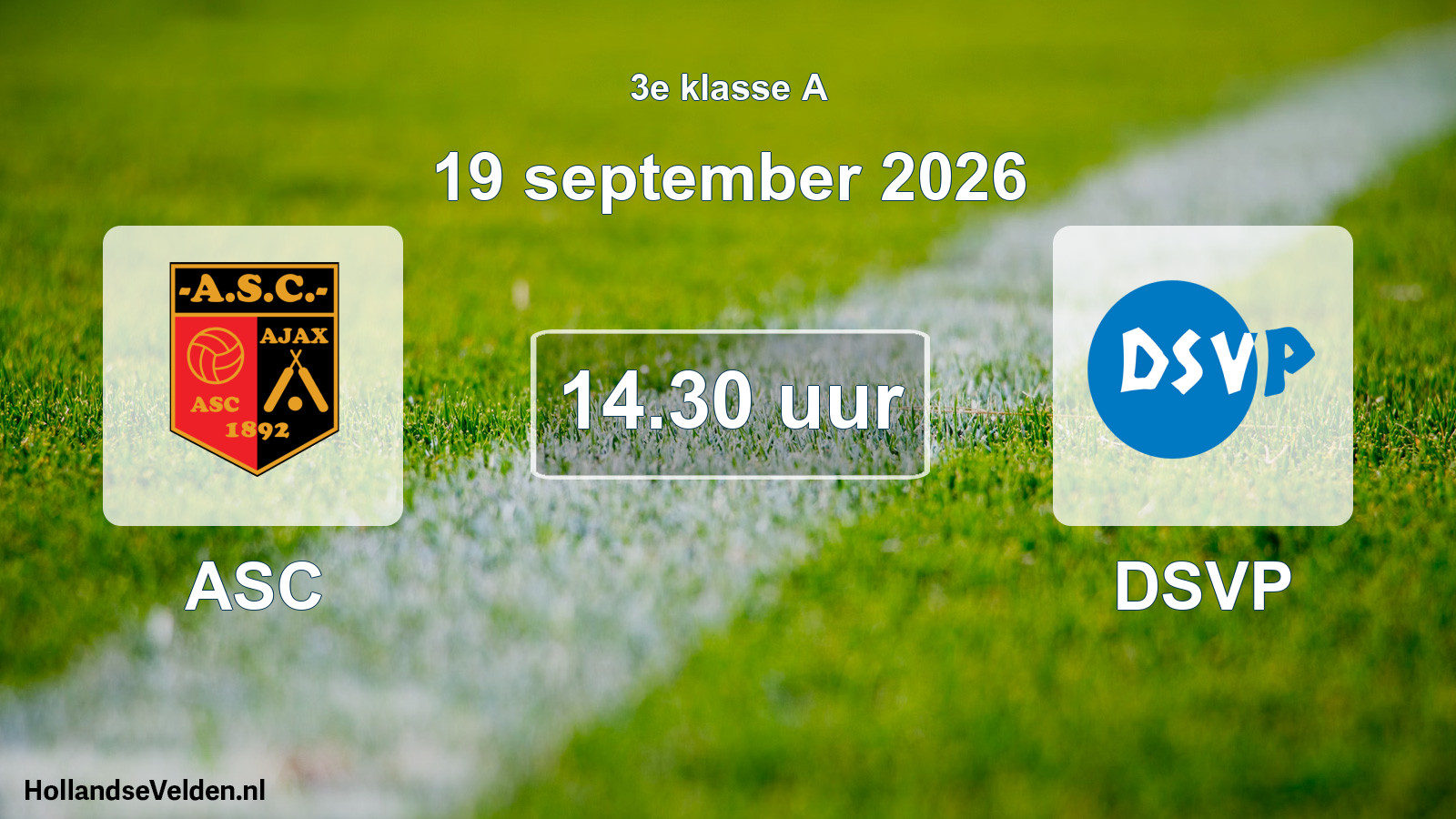 Geplande wedstrijd: ASC - DSVP (19 september 2026)