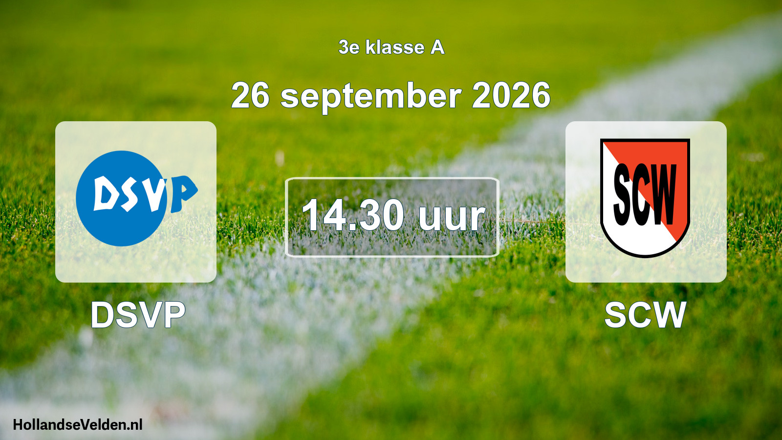 Geplande wedstrijd: DSVP - SCW (26 september 2026)