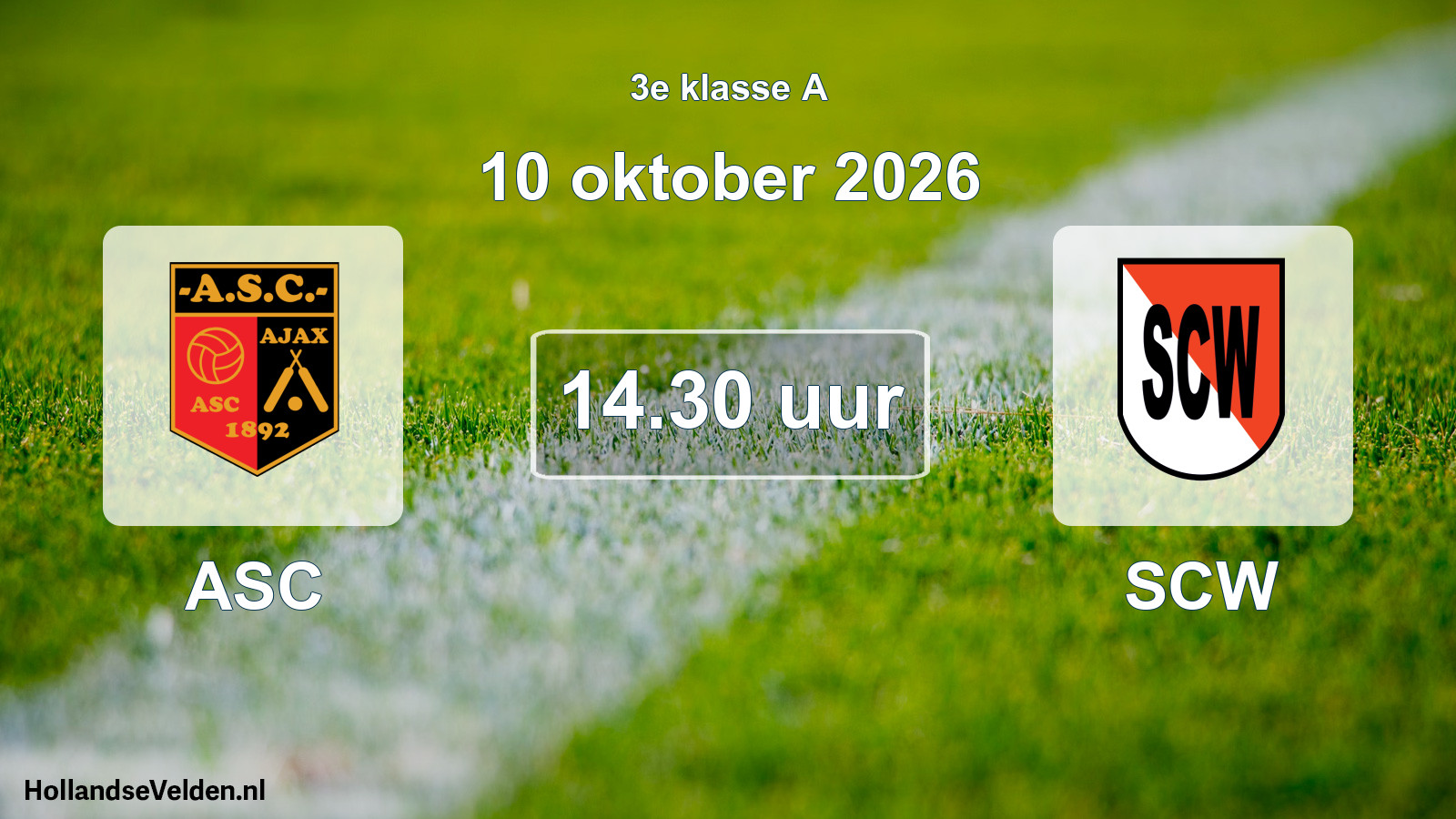 Geplande wedstrijd: ASC - SCW (10 oktober 2026)