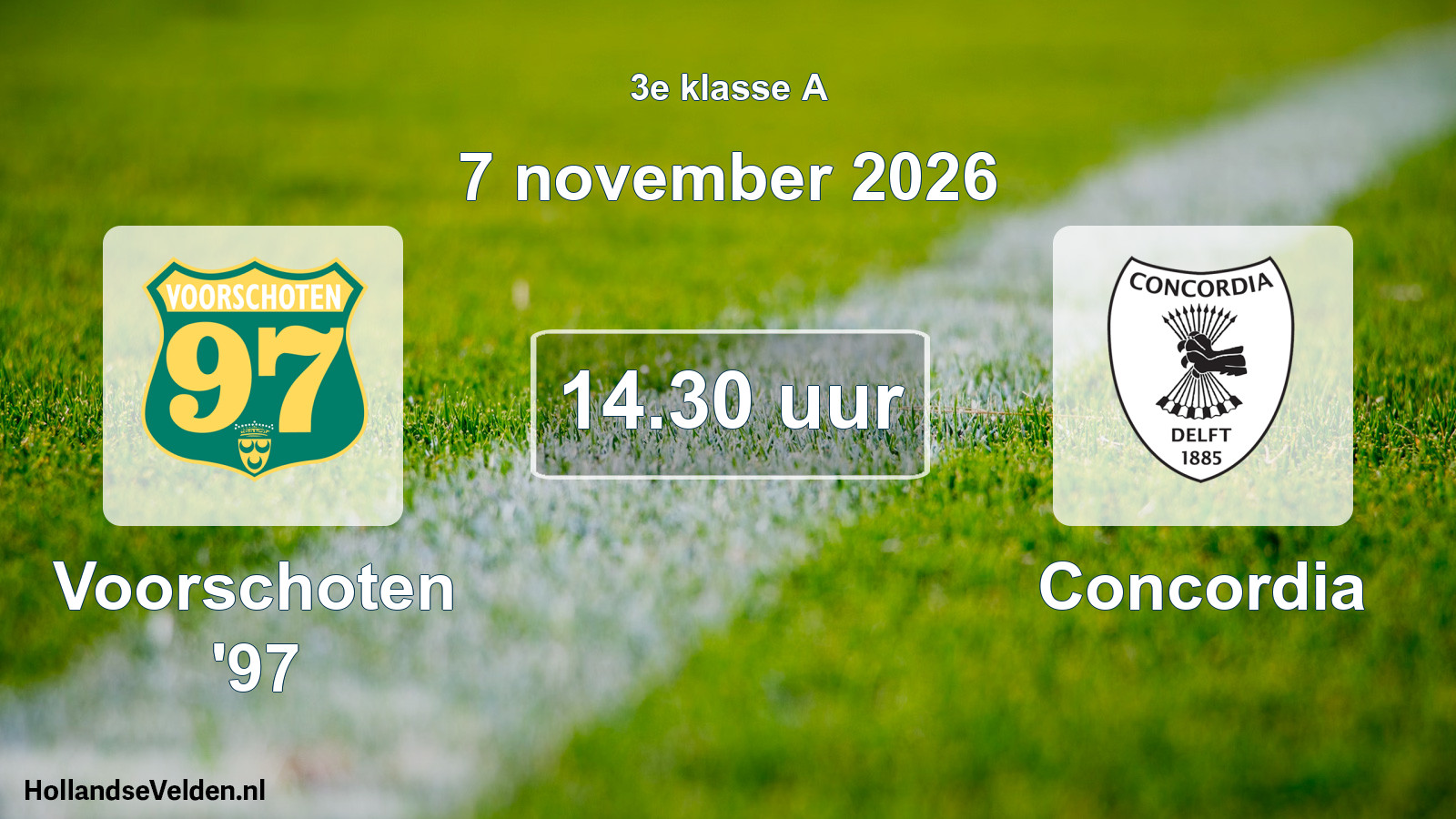 Geplande wedstrijd: Voorschoten '97 - Concordia (7 november 2026)