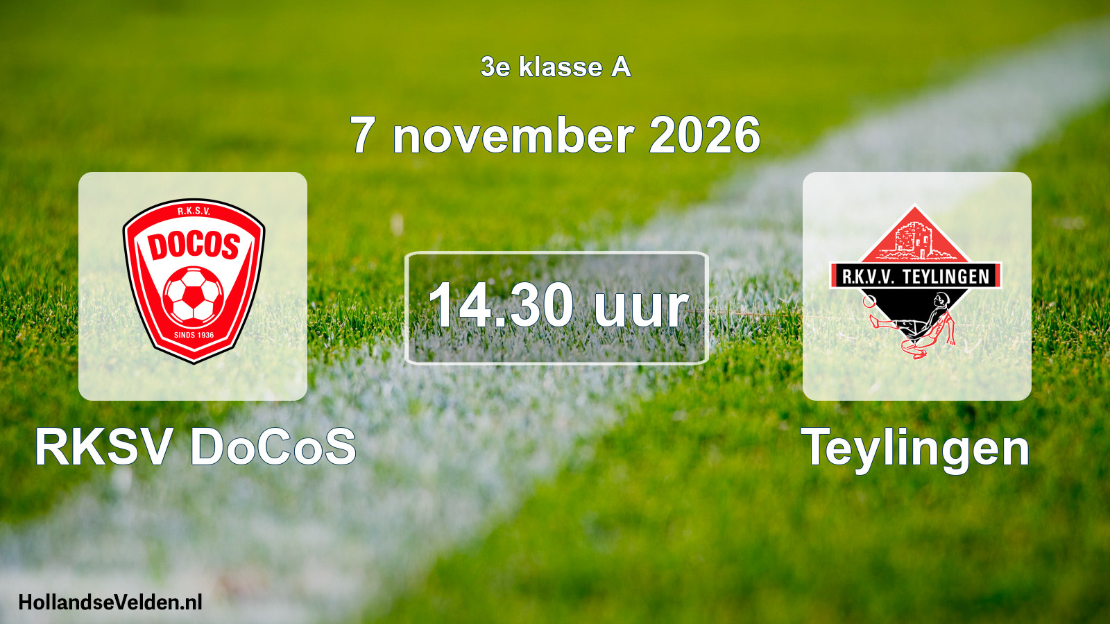 Geplande wedstrijd: RKSV DoCoS - Teylingen (7 november 2026)