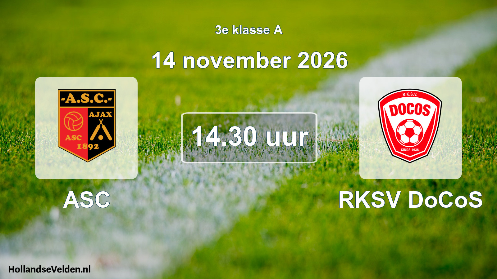 Geplande wedstrijd: ASC - RKSV DoCoS (14 november 2026)