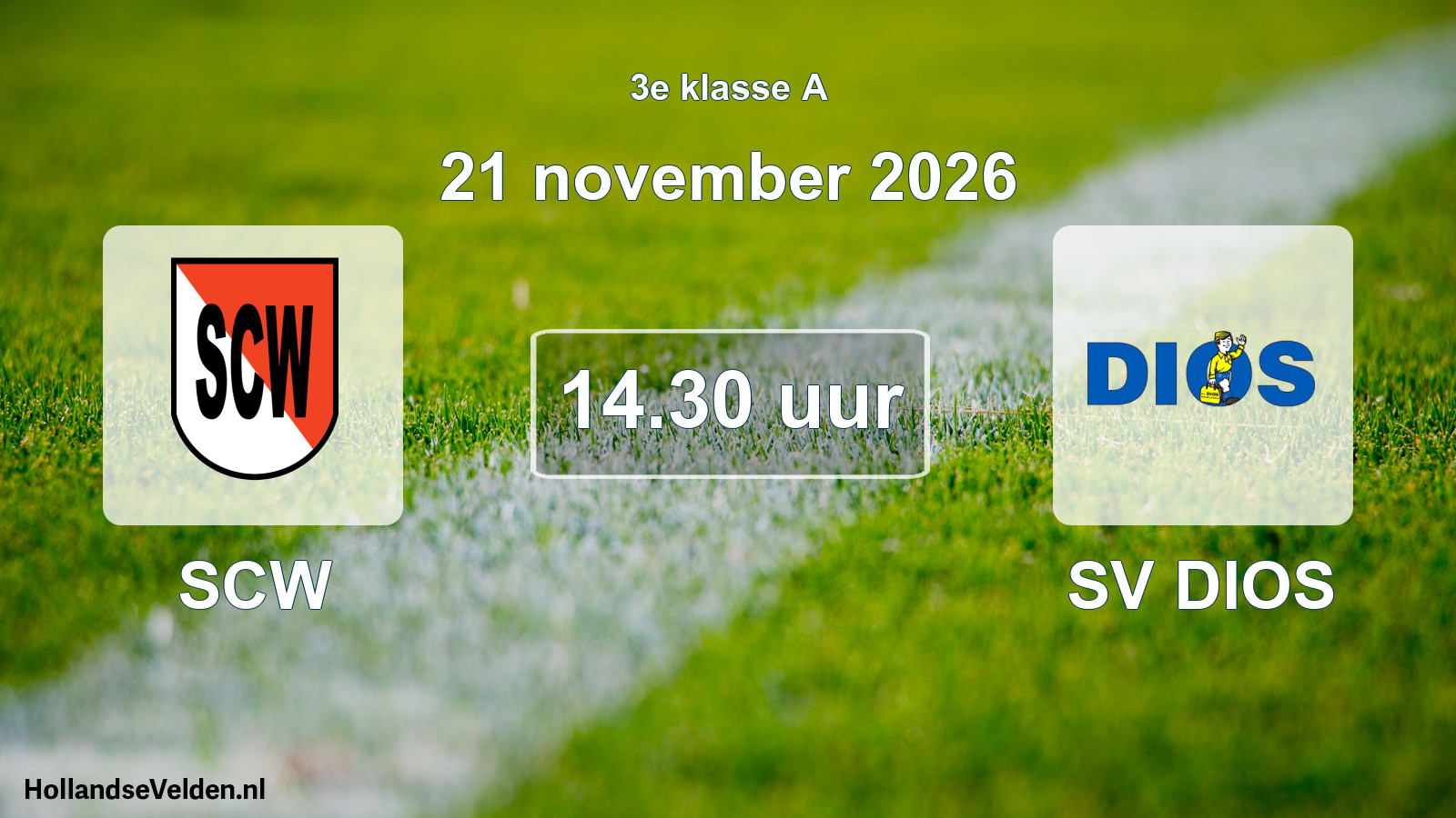 Geplande wedstrijd: SCW - SV DIOS (21 november 2026)