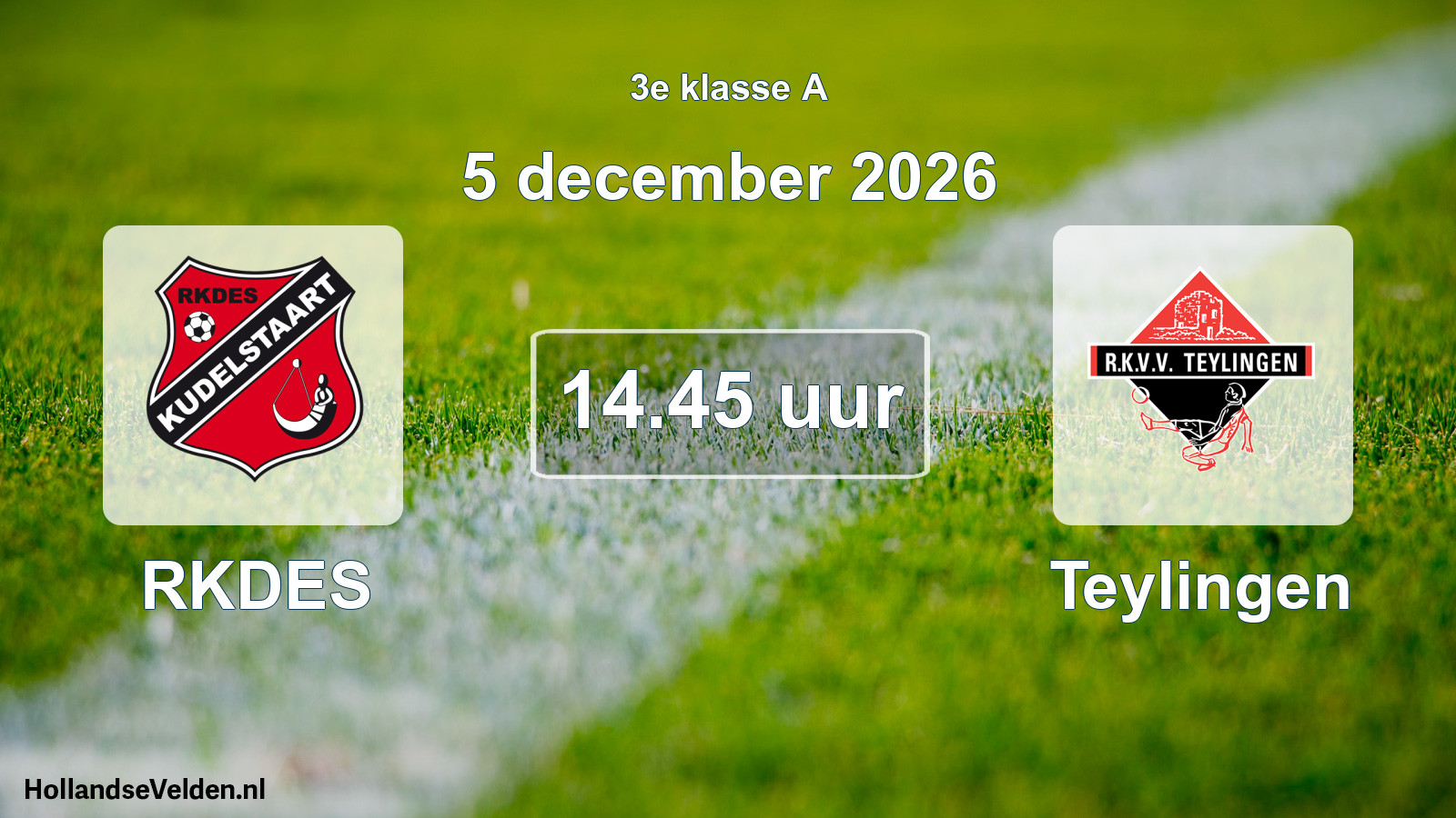 Geplande wedstrijd: RKDES - Teylingen (5 december 2026)