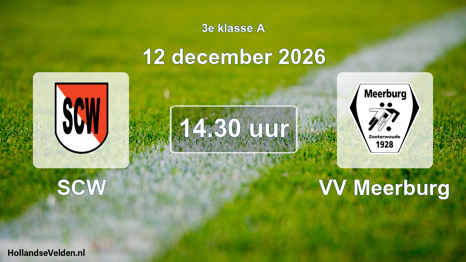 Geplande wedstrijd: SCW - VV Meerburg (12 december 2026)