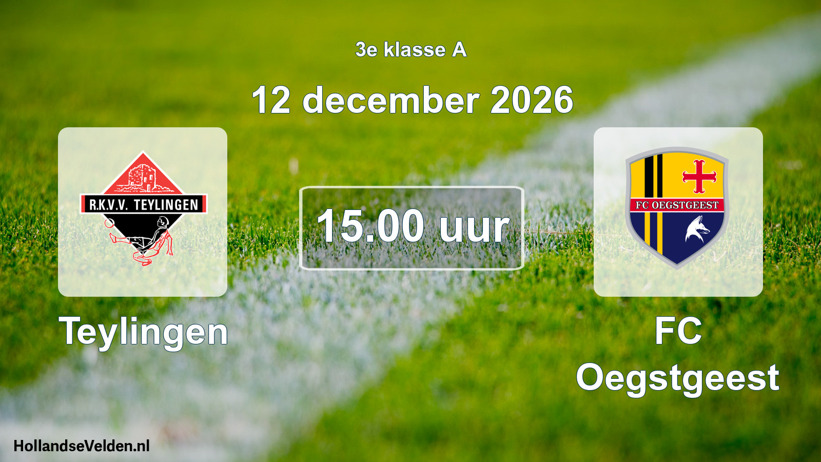 Geplande wedstrijd: Teylingen - FC Oegstgeest (12 december 2026)