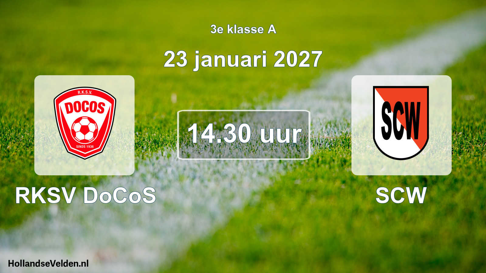 Geplande wedstrijd: RKSV DoCoS - SCW (23 januari 2027)
