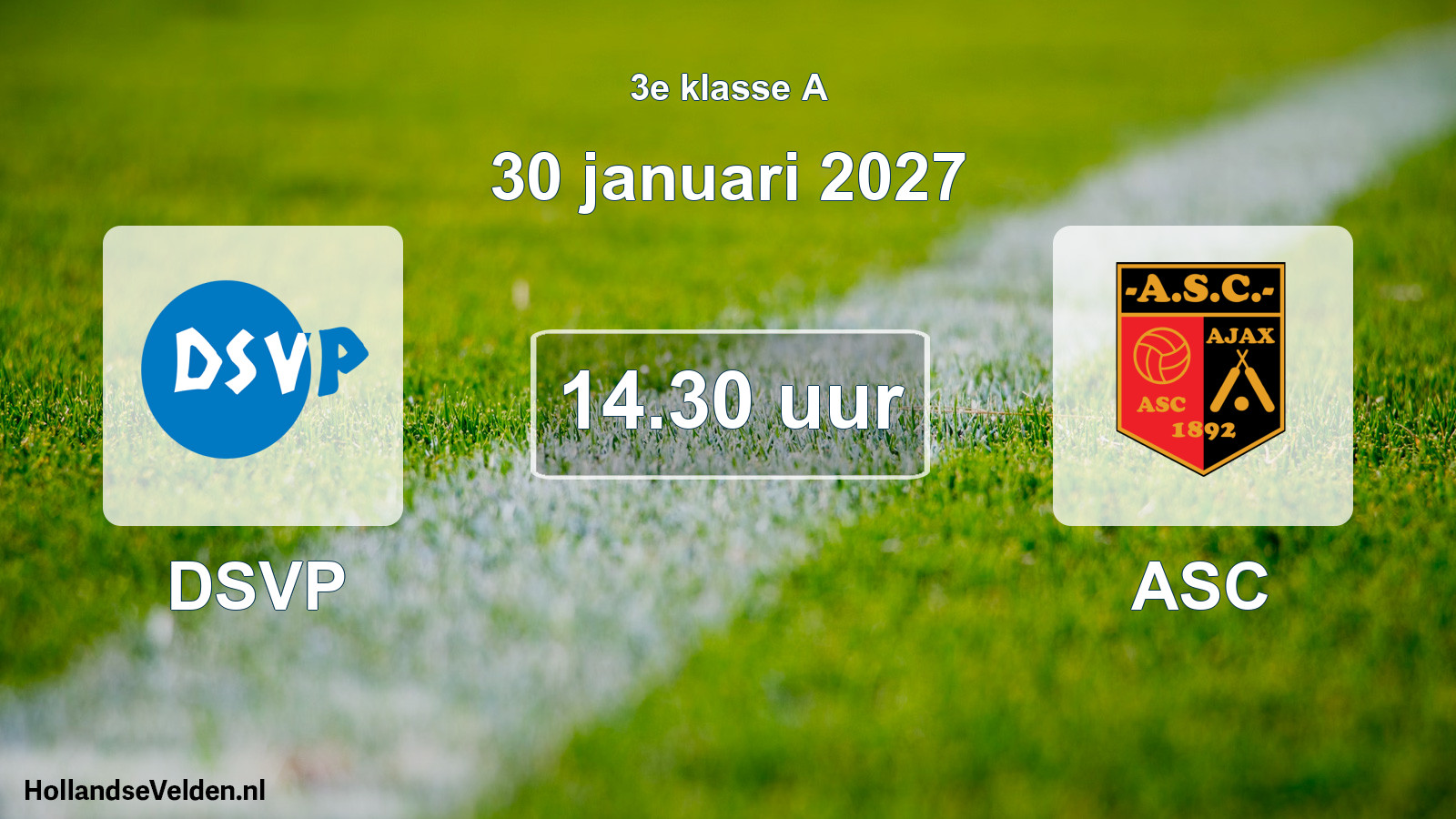 Geplande wedstrijd: DSVP - ASC (30 januari 2027)