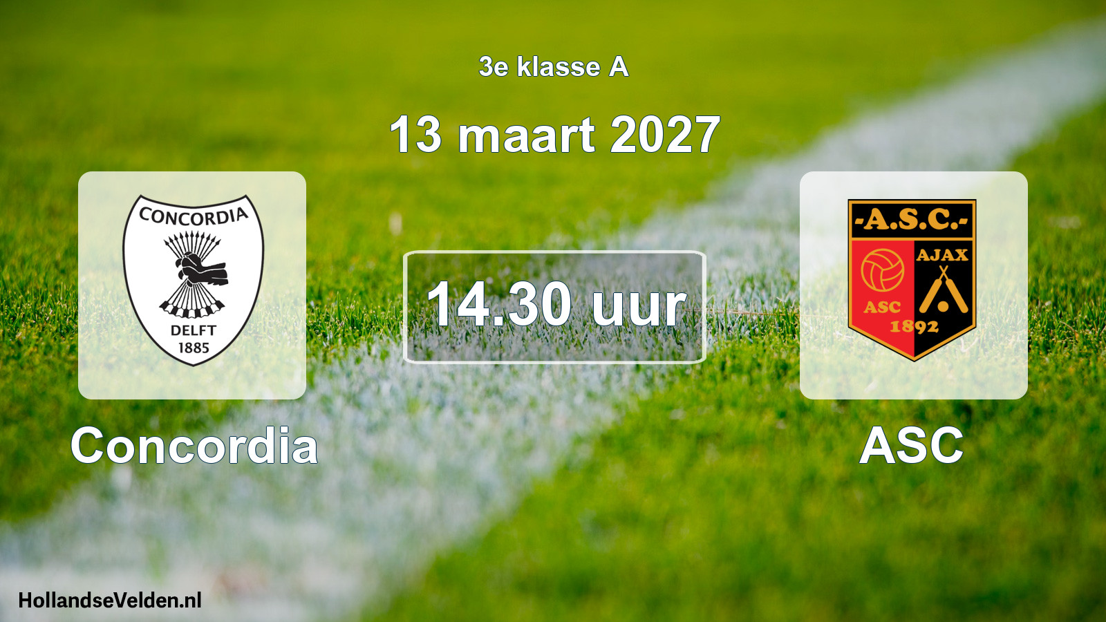 Geplande wedstrijd: Concordia - ASC (13 maart 2027)