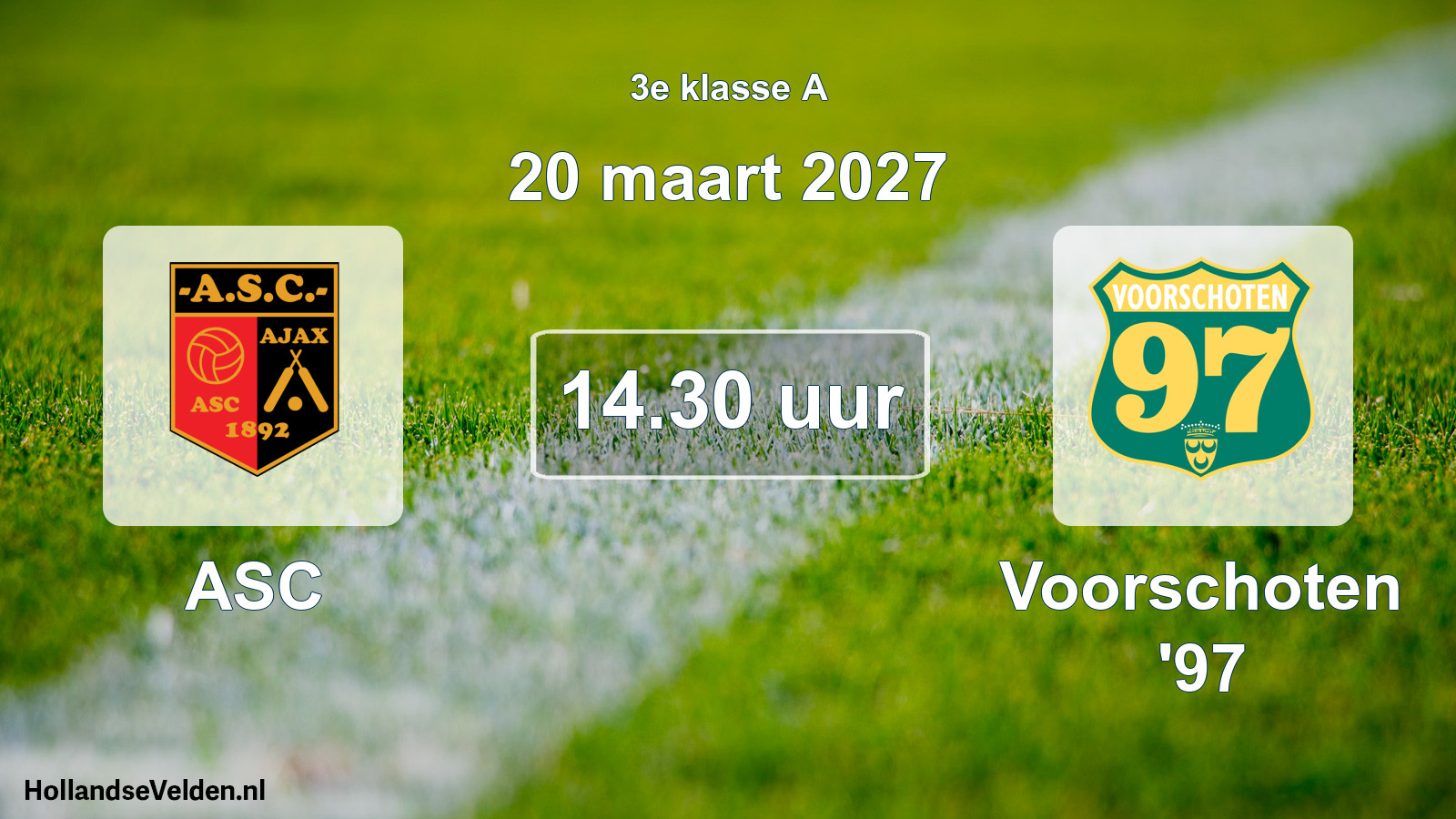 Geplande wedstrijd: ASC - Voorschoten '97 (20 maart 2027)