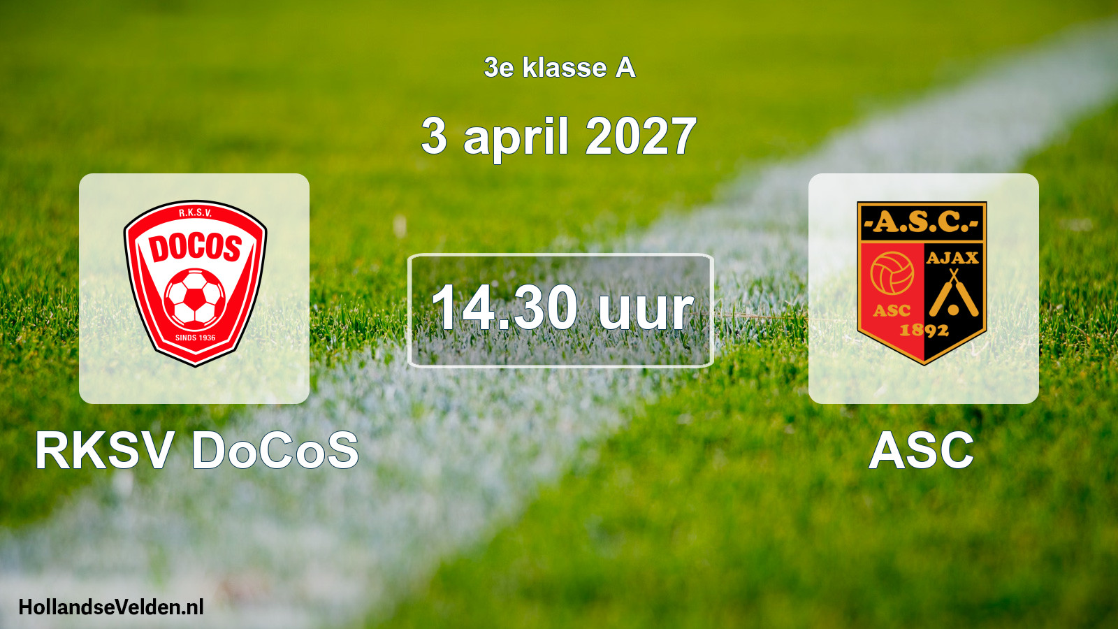 Geplande wedstrijd: RKSV DoCoS - ASC (3 april 2027)