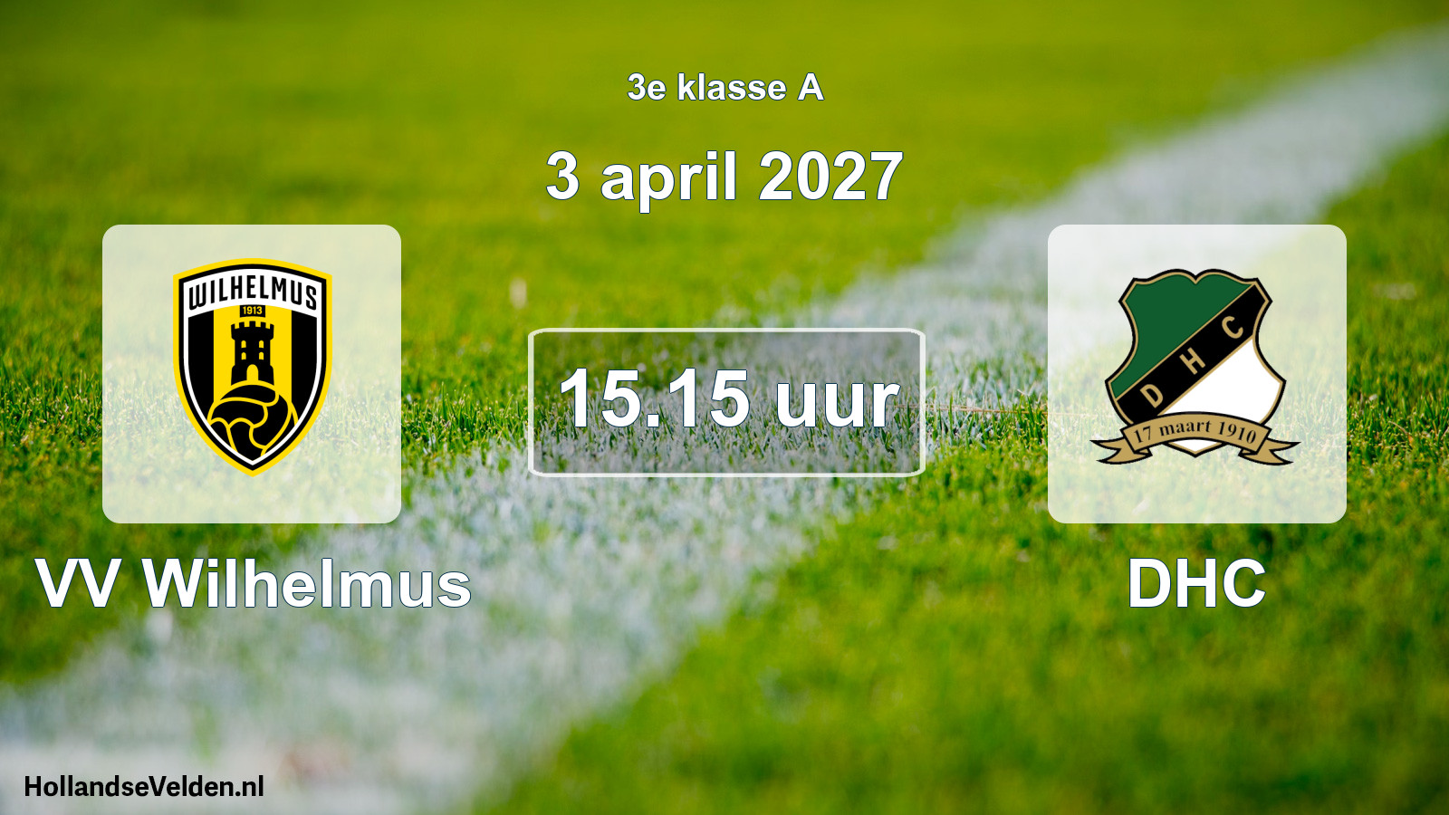 Geplande wedstrijd: VV Wilhelmus - DHC (3 april 2027)