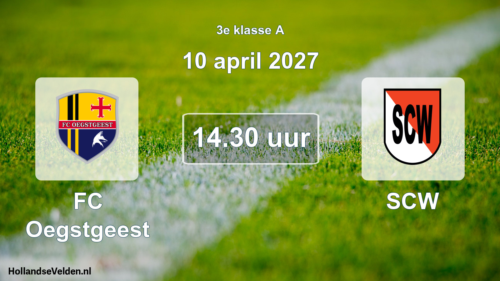 Geplande wedstrijd: FC Oegstgeest - SCW (10 april 2027)