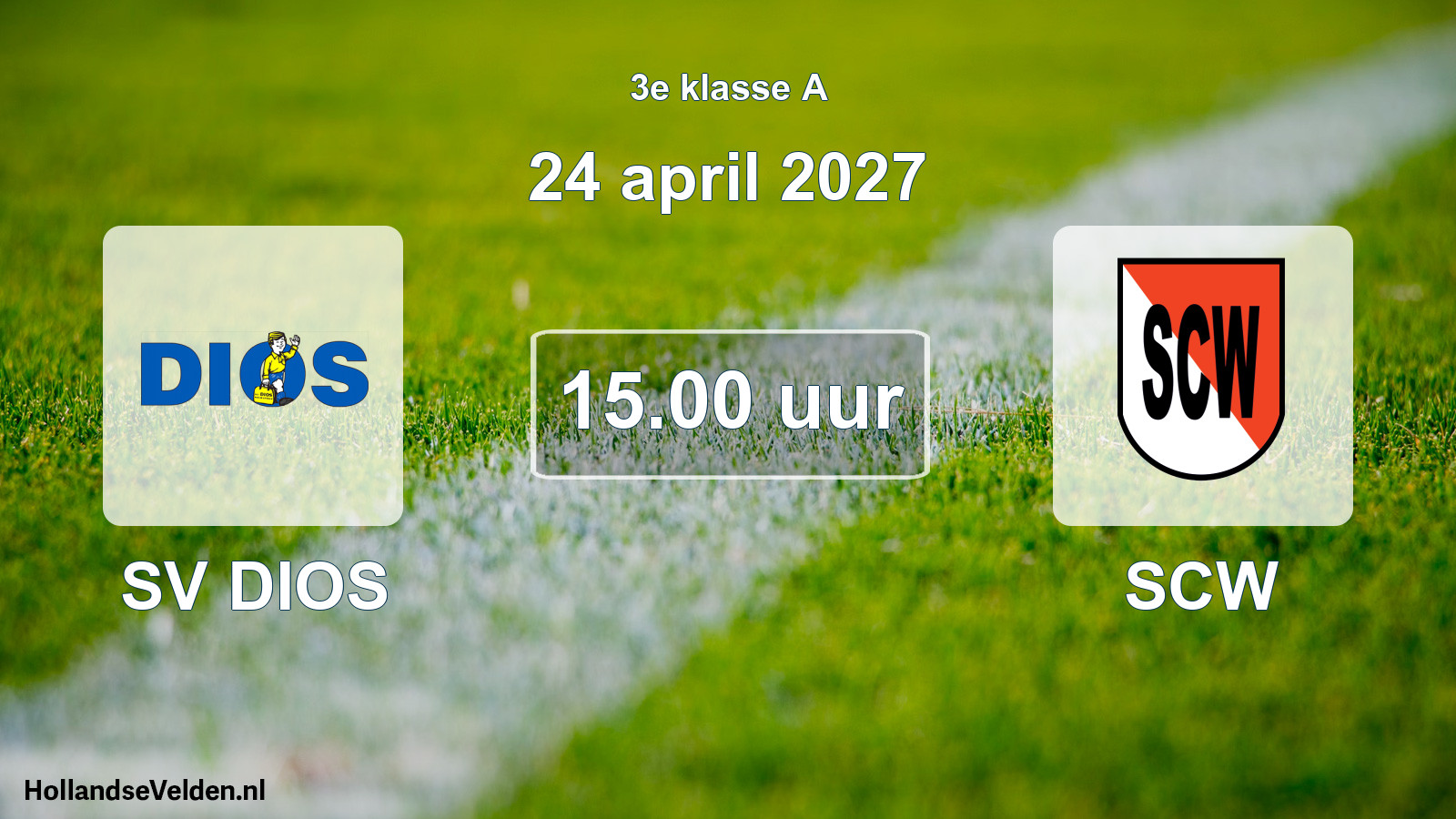 Geplande wedstrijd: SV DIOS - SCW (24 april 2027)