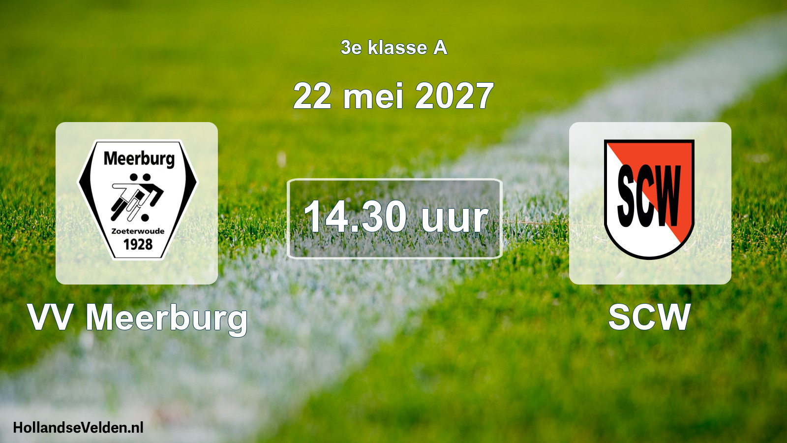 Geplande wedstrijd: VV Meerburg - SCW (22 mei 2027)