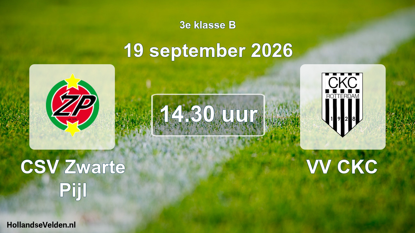 Geplande wedstrijd: CSV Zwarte Pijl - VV CKC (19 september 2026)