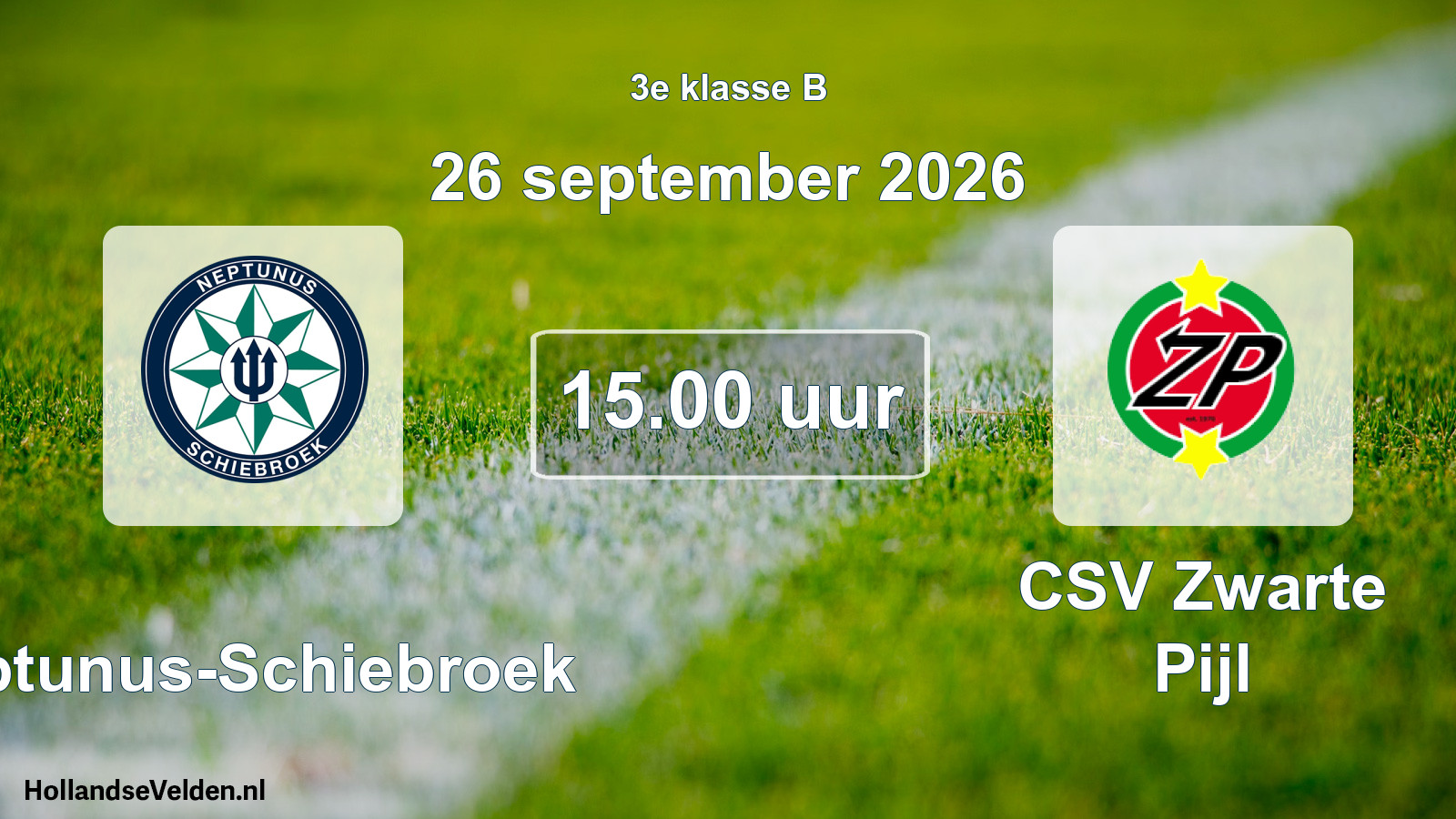 Geplande wedstrijd: Neptunus-Schiebroek - CSV Zwarte Pijl (26 september 2026)