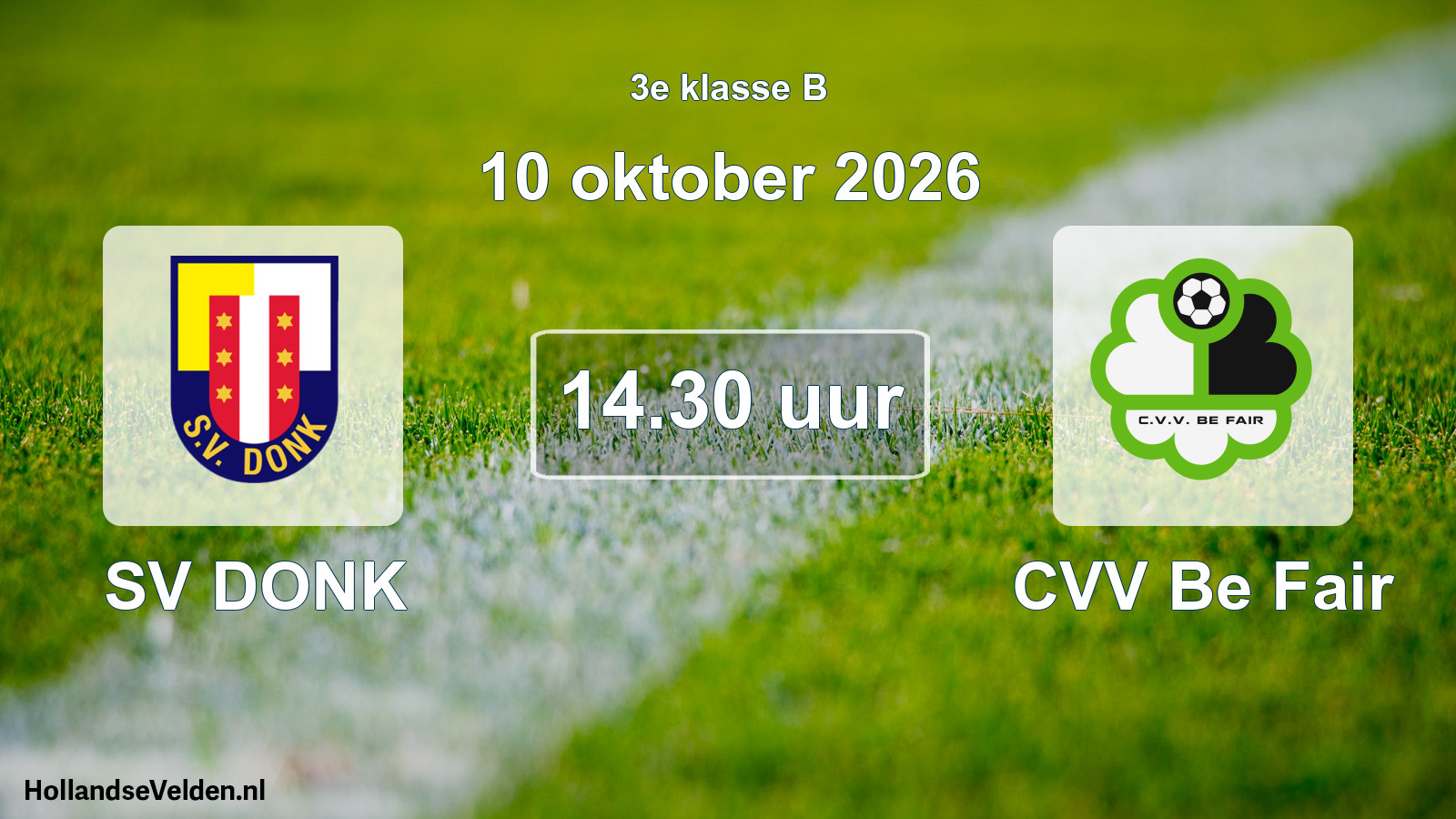 Geplande wedstrijd: SV DONK - CVV Be Fair (10 oktober 2026)