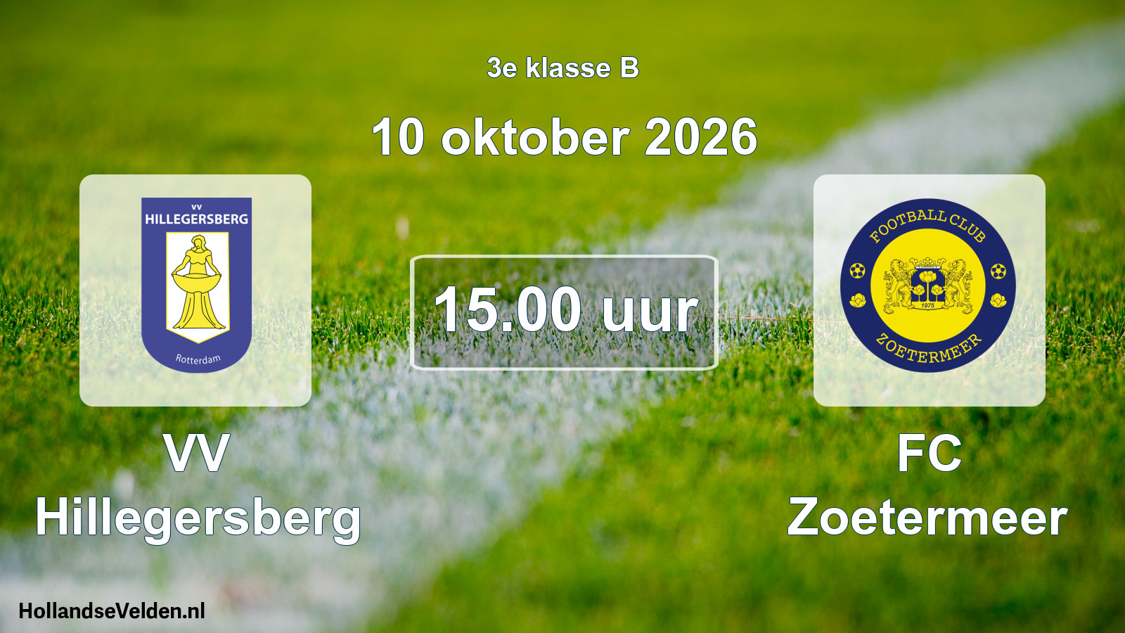 Geplande wedstrijd: VV Hillegersberg - FC Zoetermeer (10 oktober 2026)