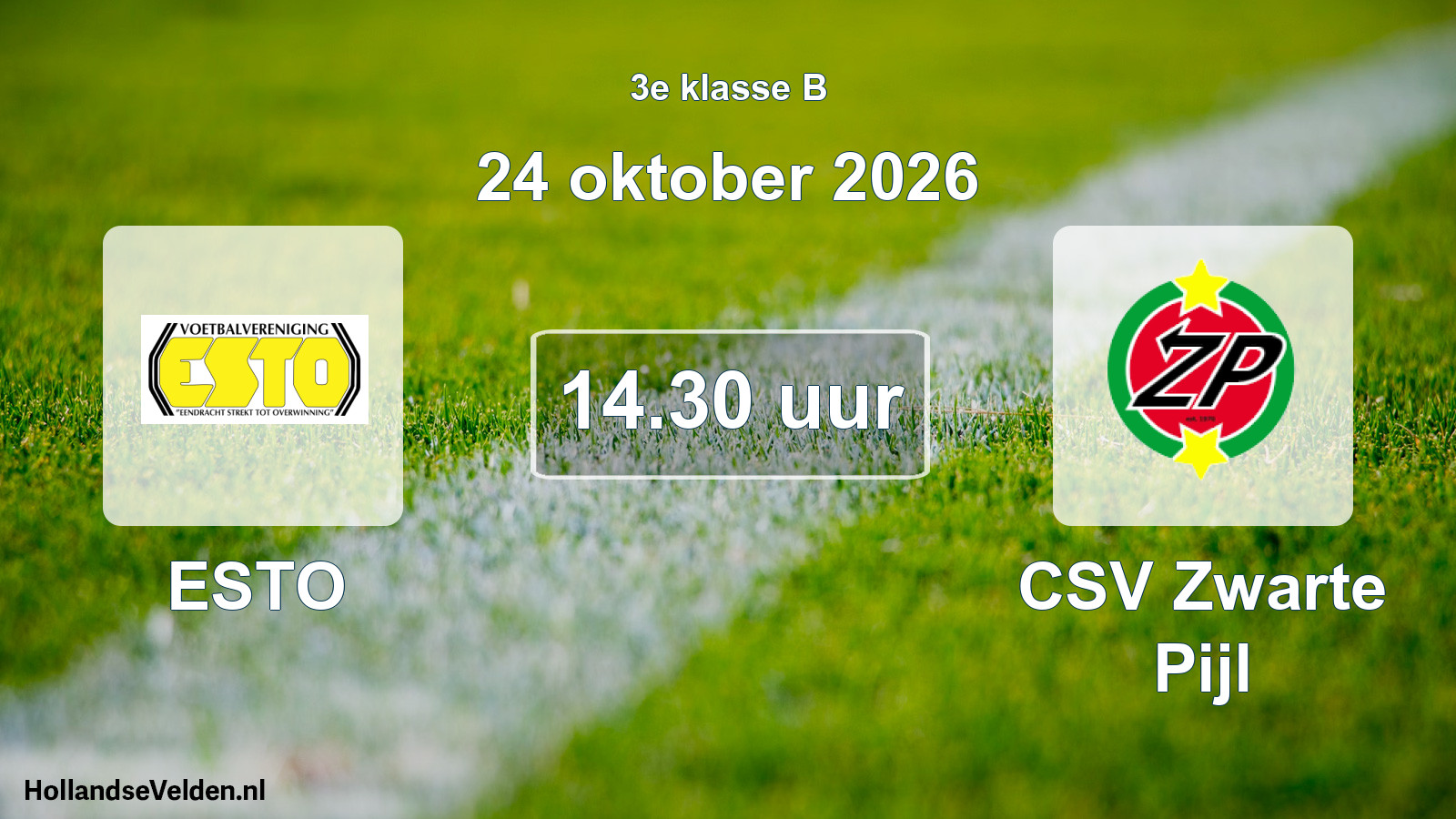 Geplande wedstrijd: ESTO - CSV Zwarte Pijl (24 oktober 2026)