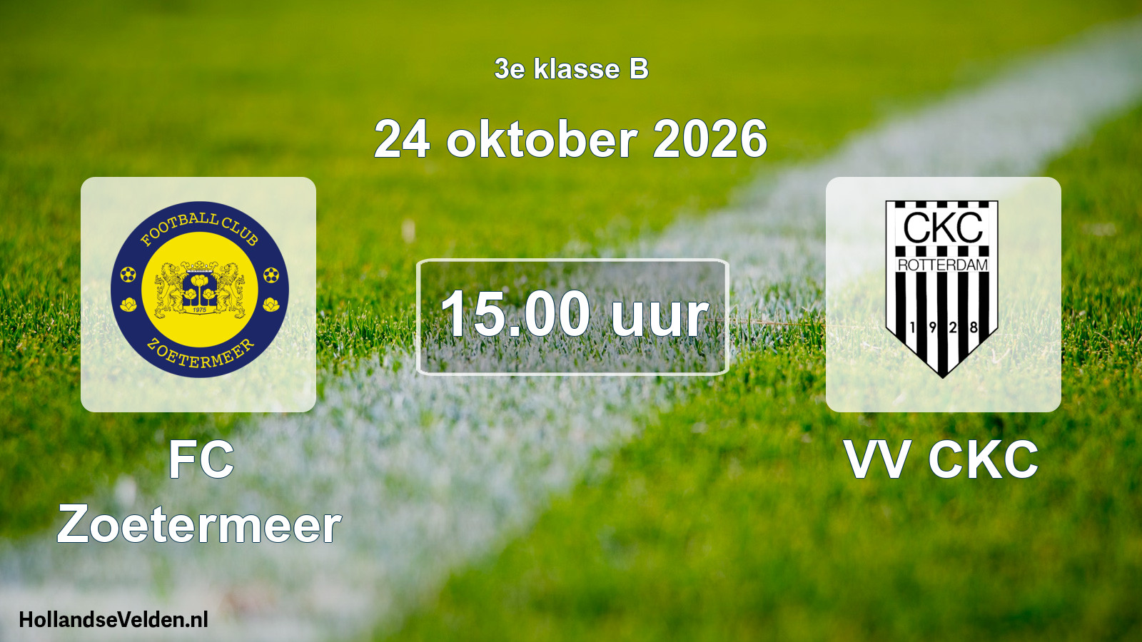 Geplande wedstrijd: FC Zoetermeer - VV CKC (24 oktober 2026)