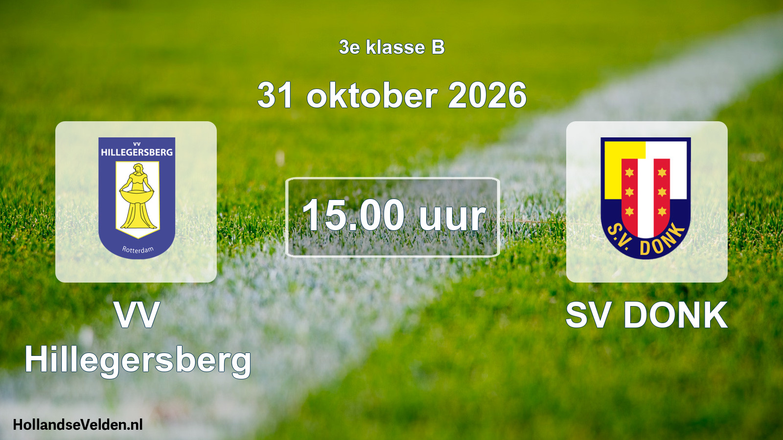 Geplande wedstrijd: VV Hillegersberg - SV DONK (31 oktober 2026)