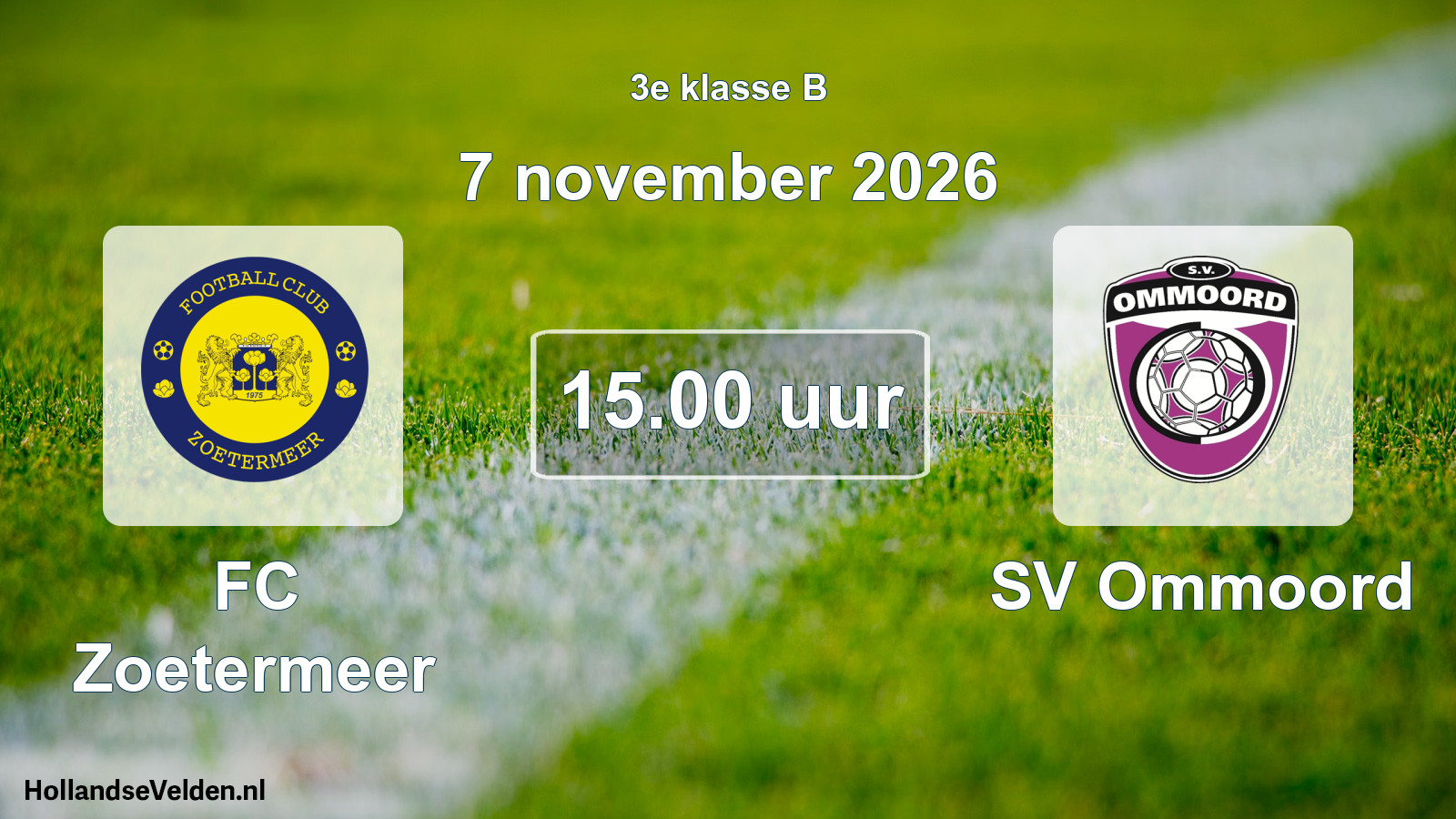 Geplande wedstrijd: FC Zoetermeer - SV Ommoord (7 november 2026)