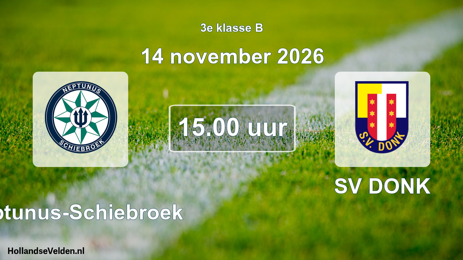 Geplande wedstrijd: Neptunus-Schiebroek - SV DONK (14 november 2026)