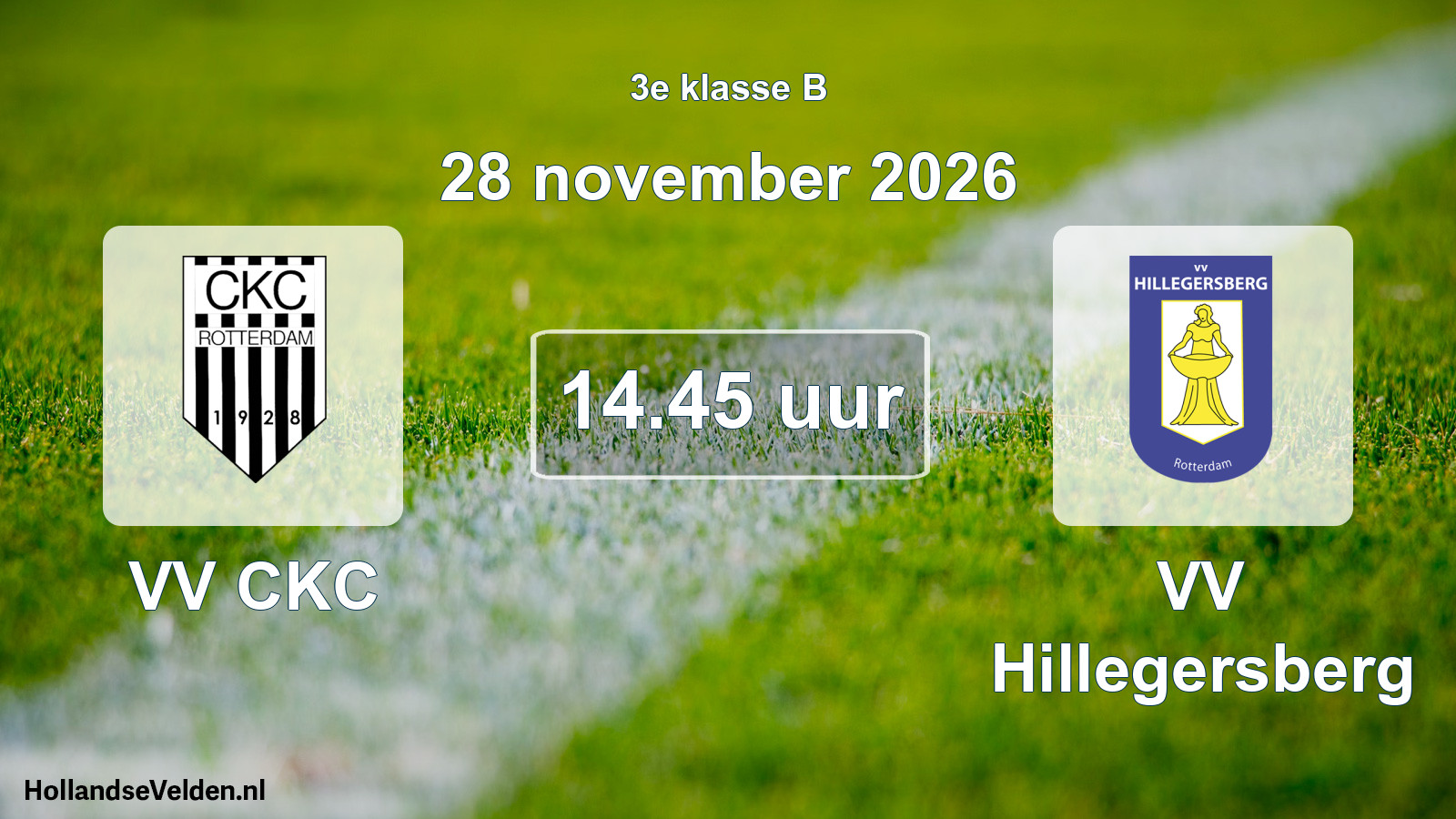 Geplande wedstrijd: VV CKC - VV Hillegersberg (28 november 2026)