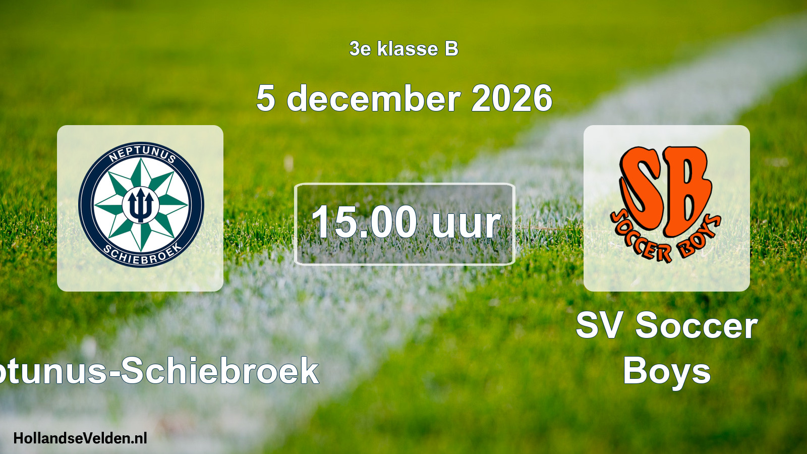 Geplande wedstrijd: Neptunus-Schiebroek - SV Soccer Boys (5 december 2026)