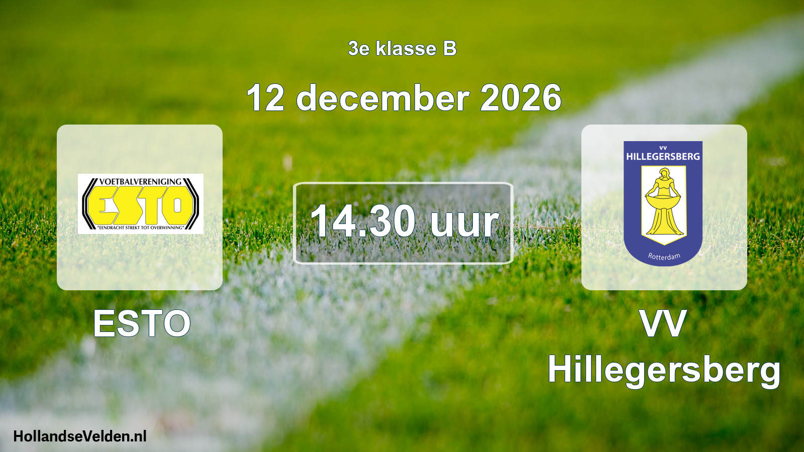 Geplande wedstrijd: ESTO - VV Hillegersberg (12 december 2026)