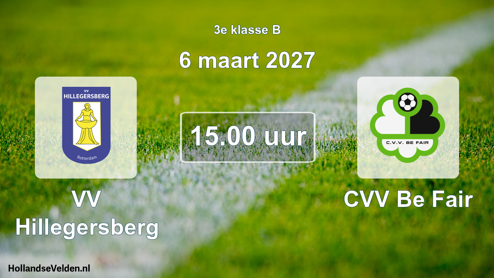 Geplande wedstrijd: VV Hillegersberg - CVV Be Fair (6 maart 2027)