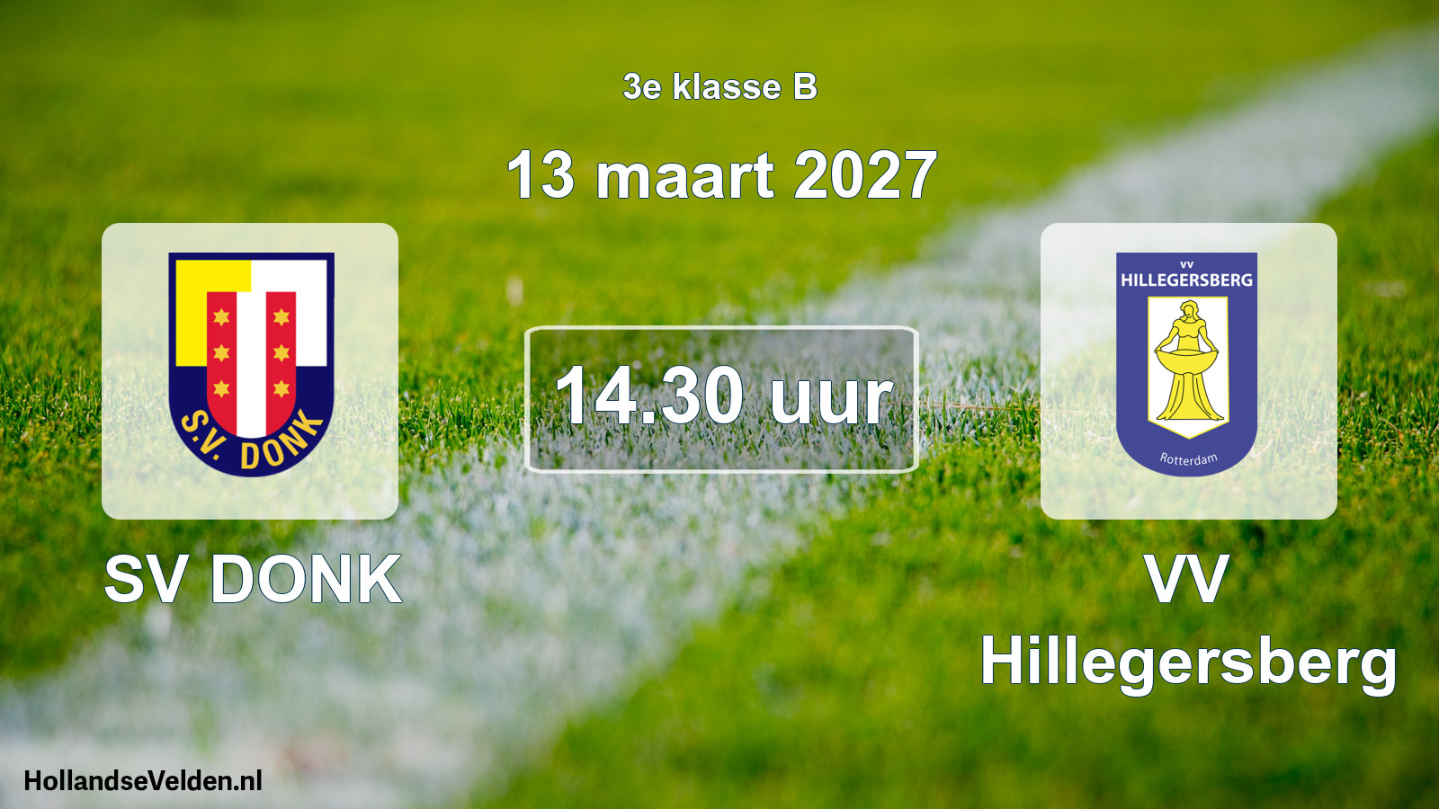 Geplande wedstrijd: SV DONK - VV Hillegersberg (13 maart 2027)