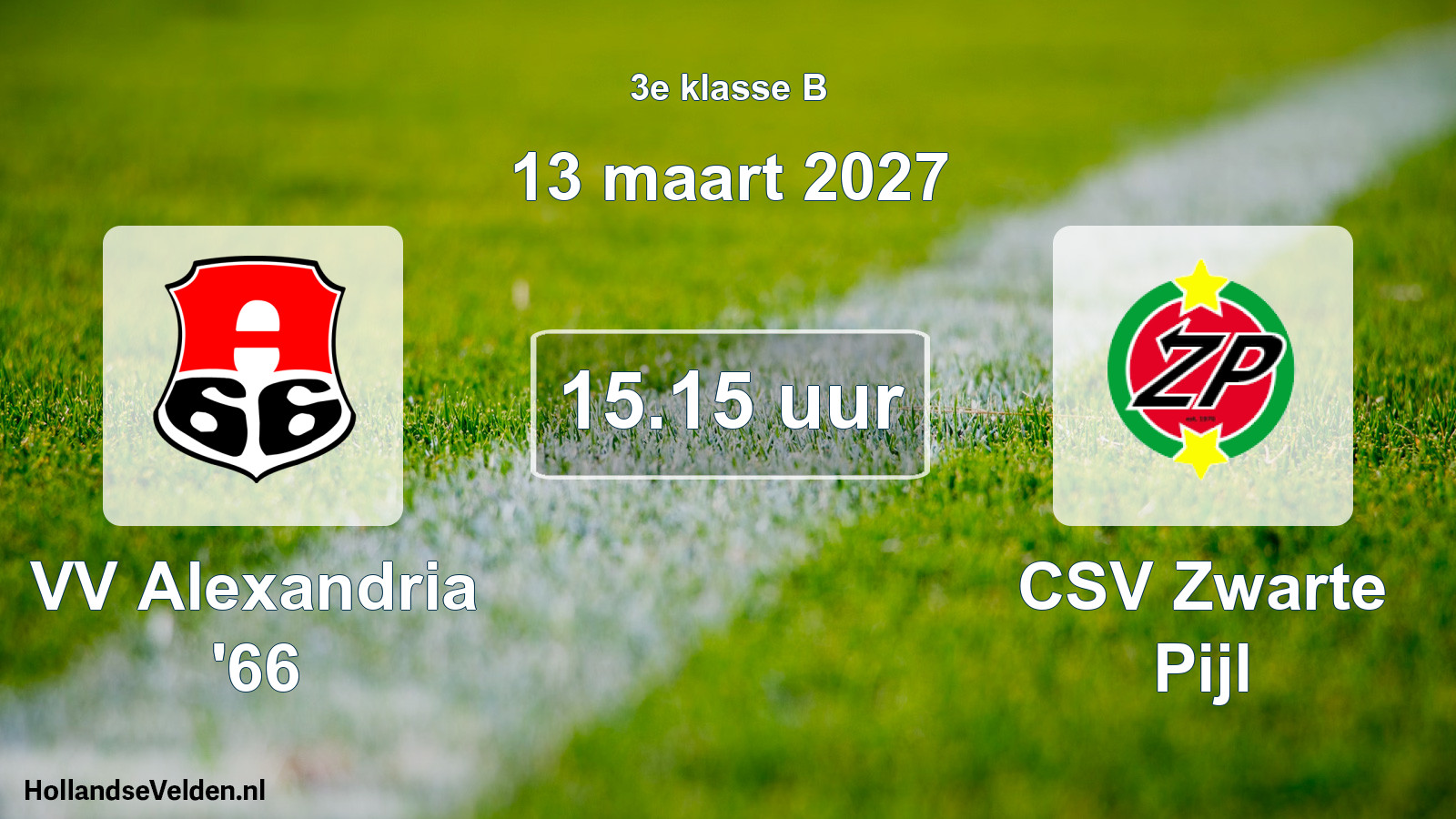 Geplande wedstrijd: VV Alexandria '66 - CSV Zwarte Pijl (13 maart 2027)