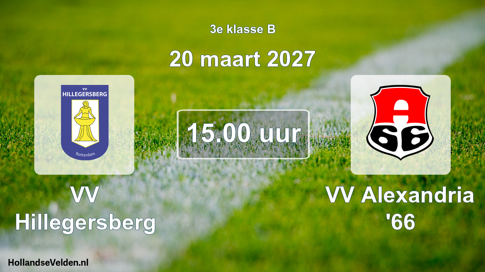 Geplande wedstrijd: VV Hillegersberg - VV Alexandria '66 (20 maart 2027)