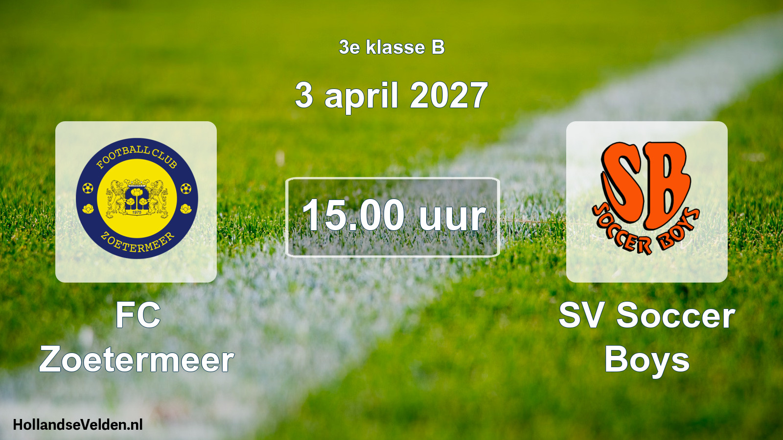 Scheduled Match: FC Zoetermeer - SV Soccer Boys (3 April 2027)