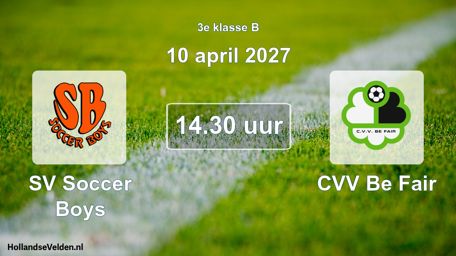 Geplande wedstrijd: SV Soccer Boys - CVV Be Fair (10 april 2027)