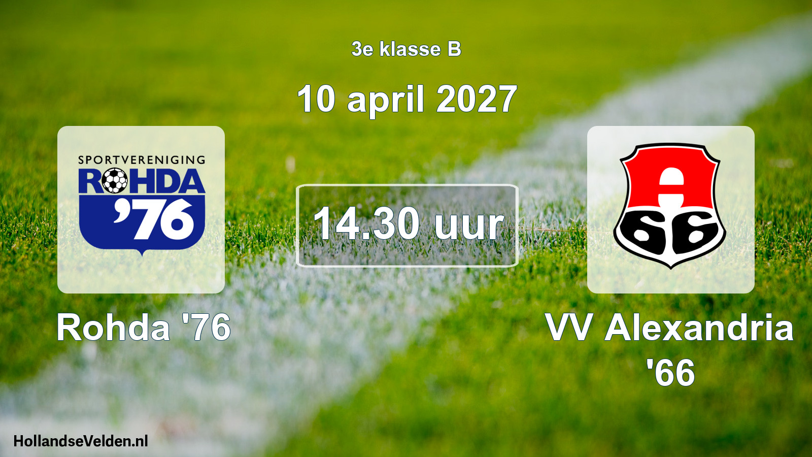 Geplande wedstrijd: Rohda '76 - VV Alexandria '66 (10 april 2027)