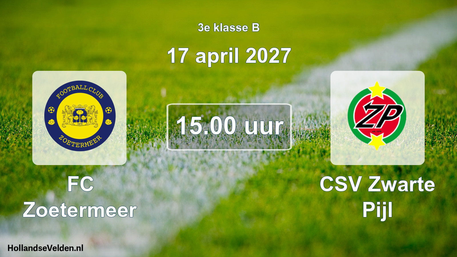 Geplande wedstrijd: FC Zoetermeer - CSV Zwarte Pijl (17 april 2027)