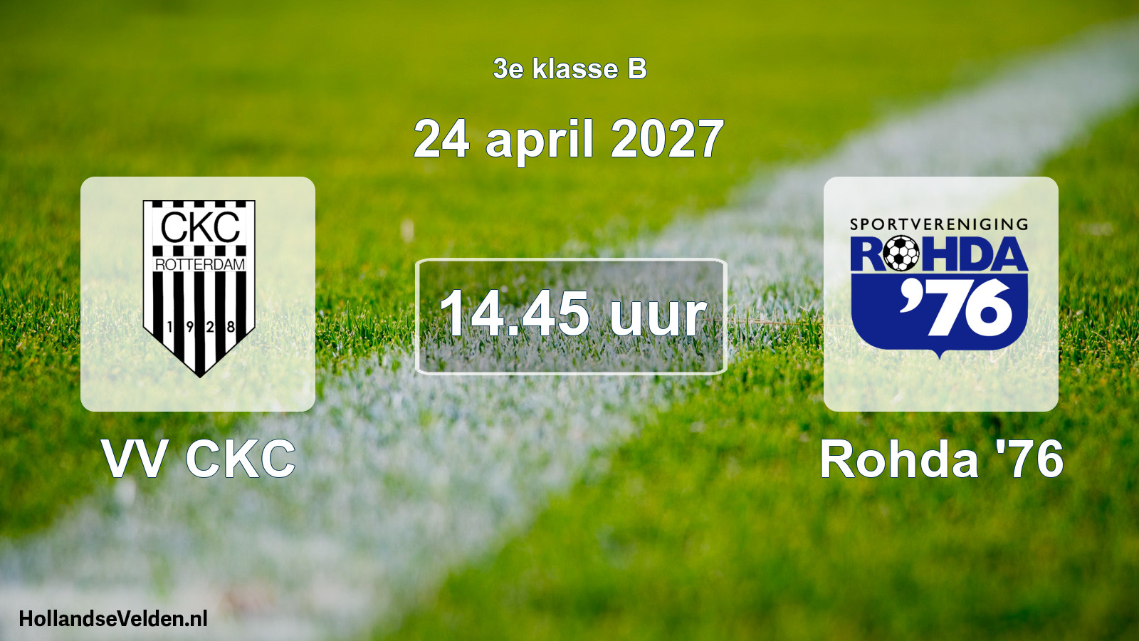 Geplande wedstrijd: VV CKC - Rohda '76 (24 april 2027)