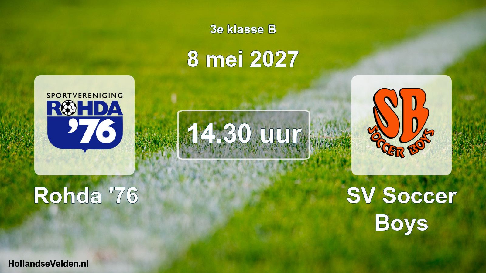 Geplande wedstrijd: Rohda '76 - SV Soccer Boys (8 mei 2027)